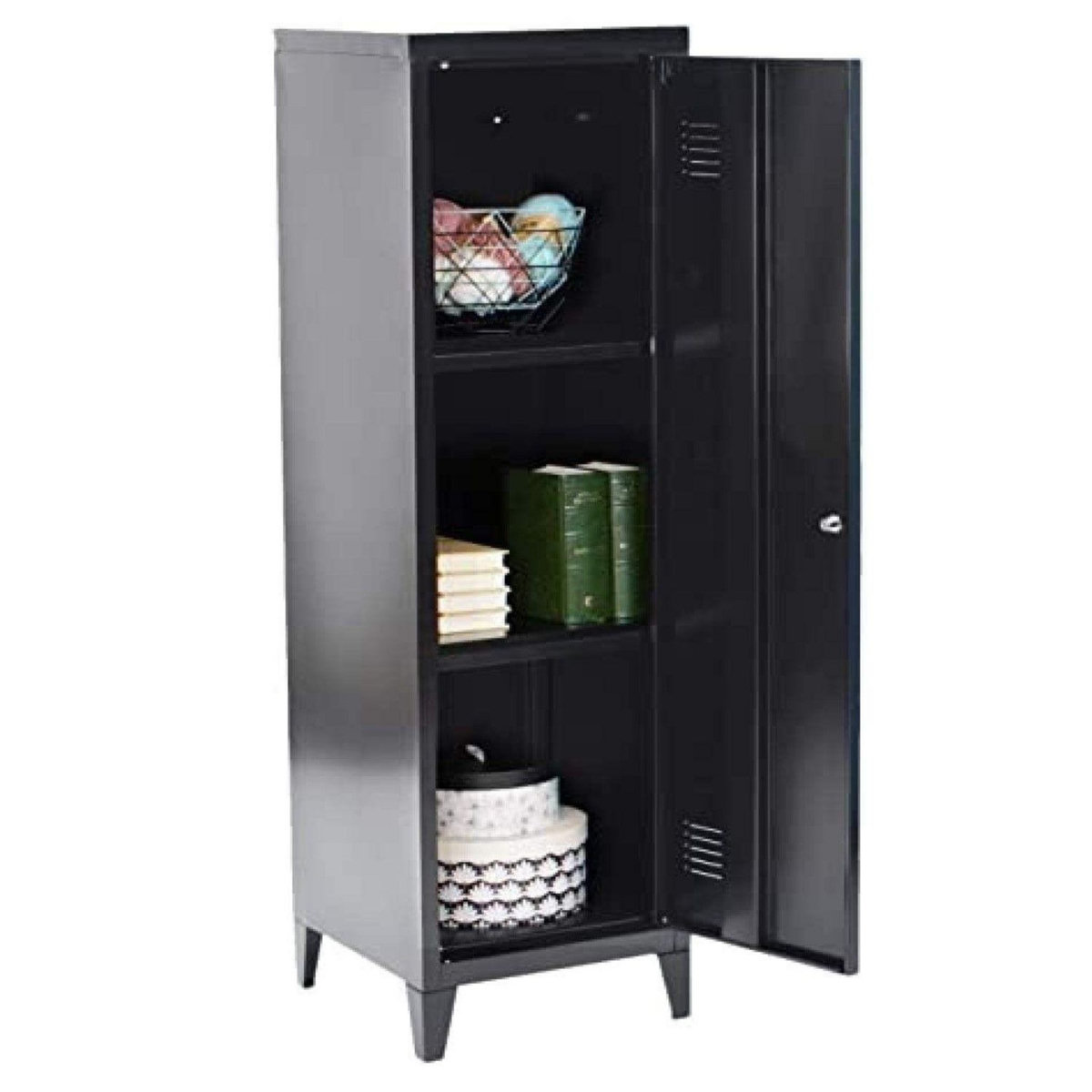 DIVERS Vestiaire 1 porte Industriel Black en métal - Noir