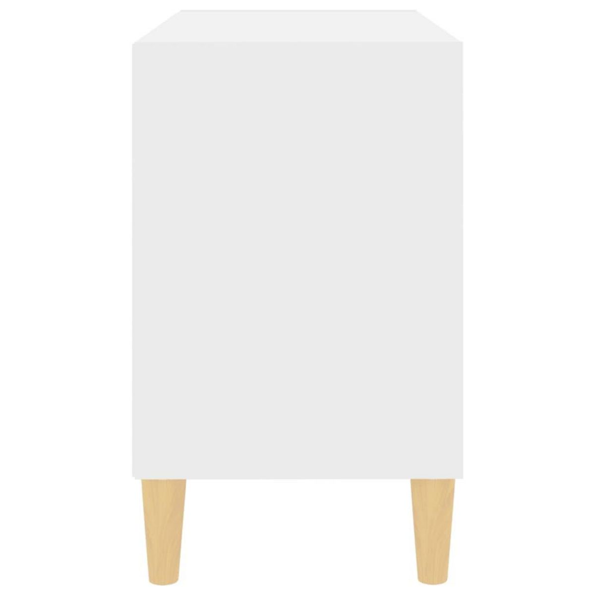 VIDAXL Meuble TV avec pieds en bois massif Blanc 69,5x30x50 cm