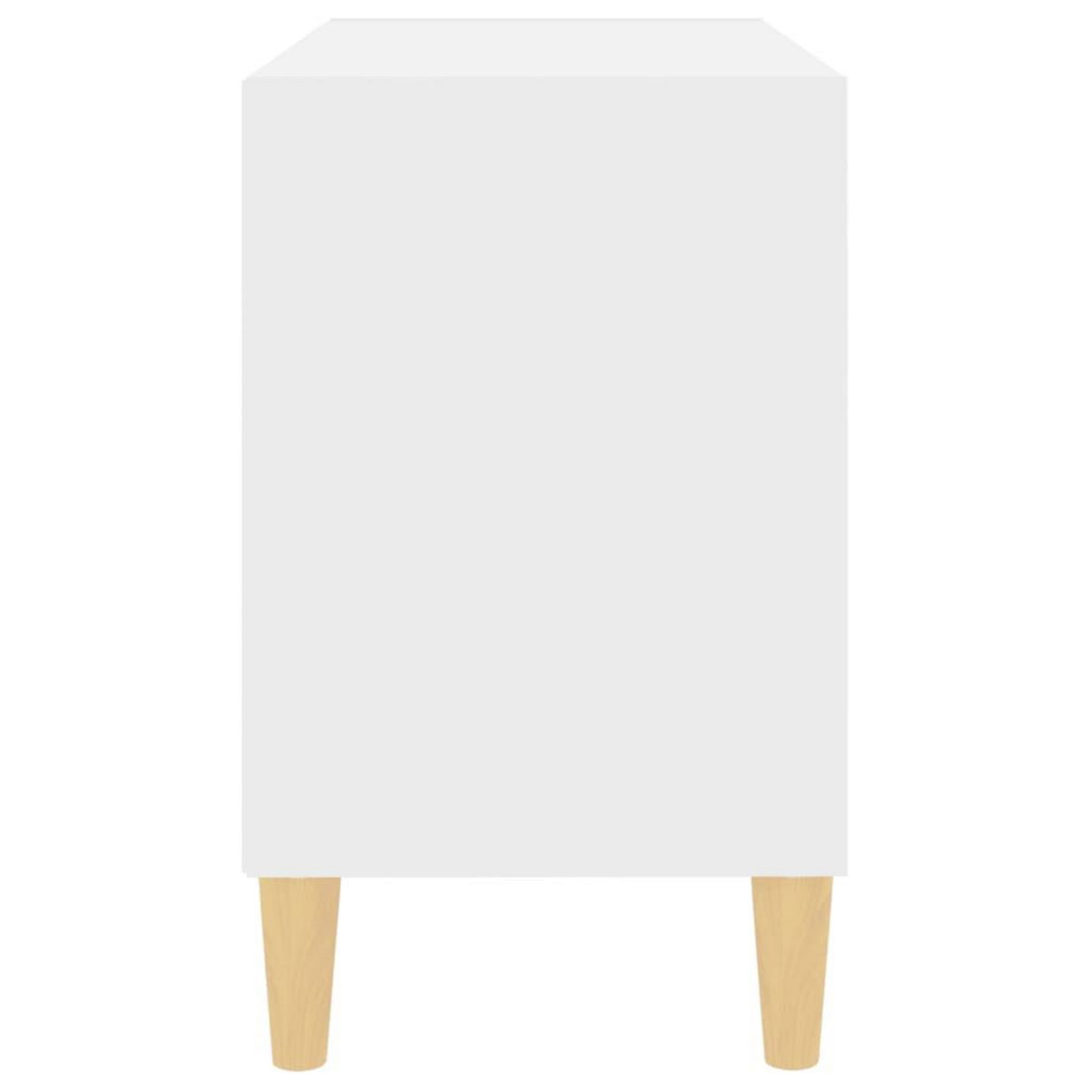 VIDAXL Meuble TV avec pieds en bois massif Blanc 69,5x30x50 cm