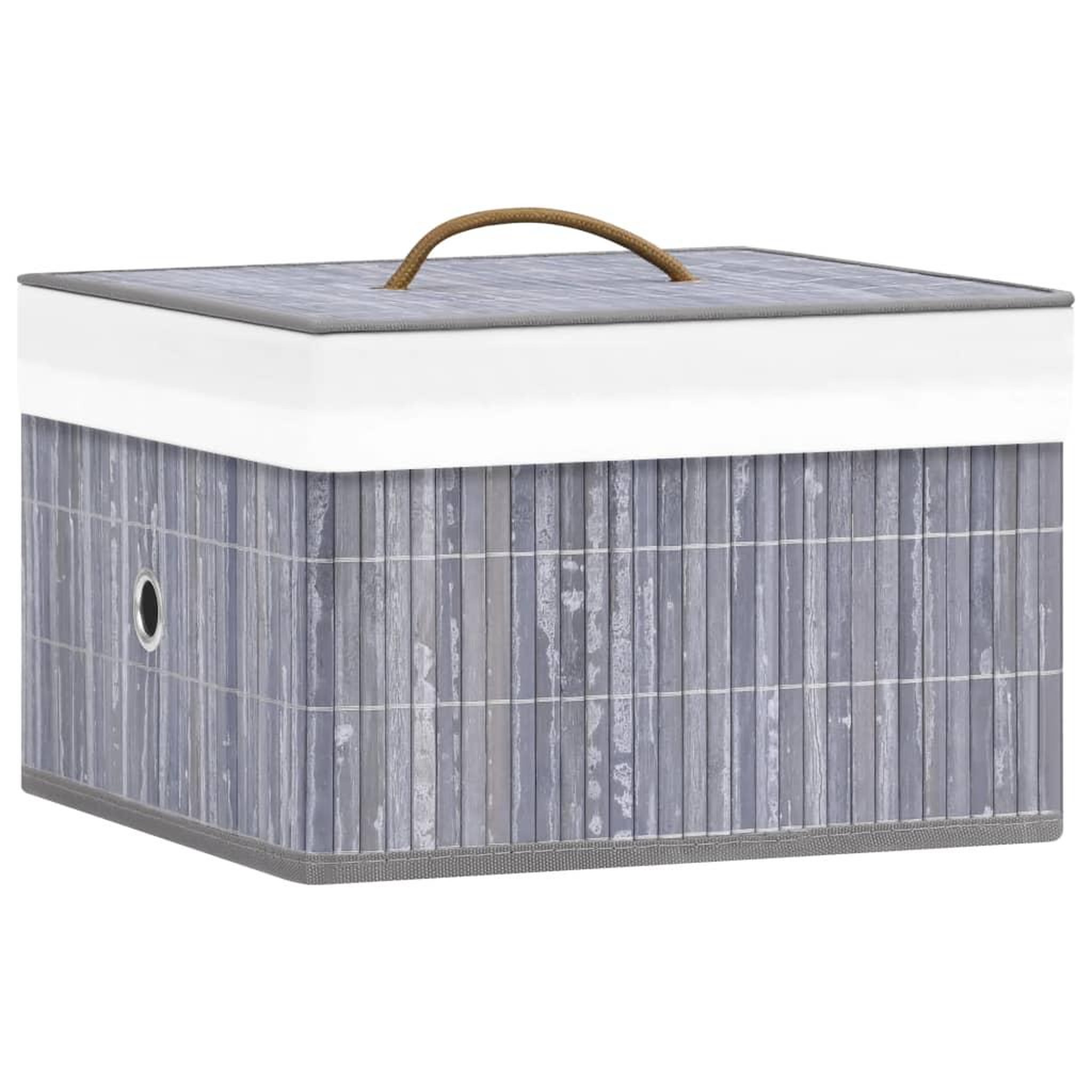 Voir la diapositive 2 : VIDAXL Boîtes de rangement en bambou 4 pcs Gris