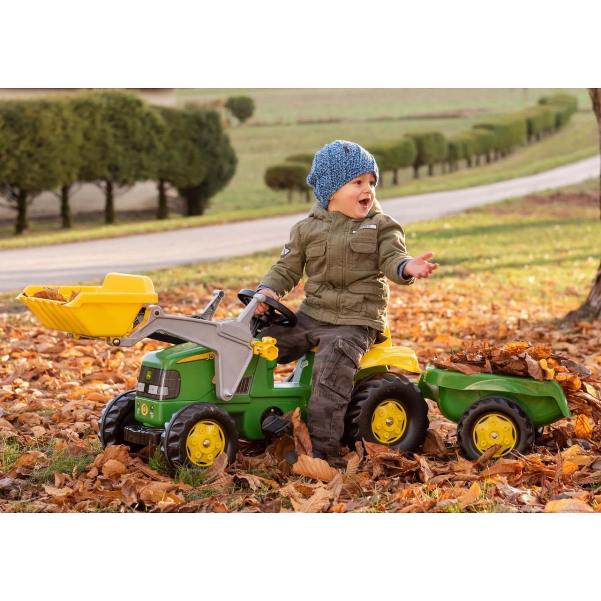 Voir la diapositive 3 : ROLLY TOYS Tracteur a pedales + remorque rollyKid John Deere