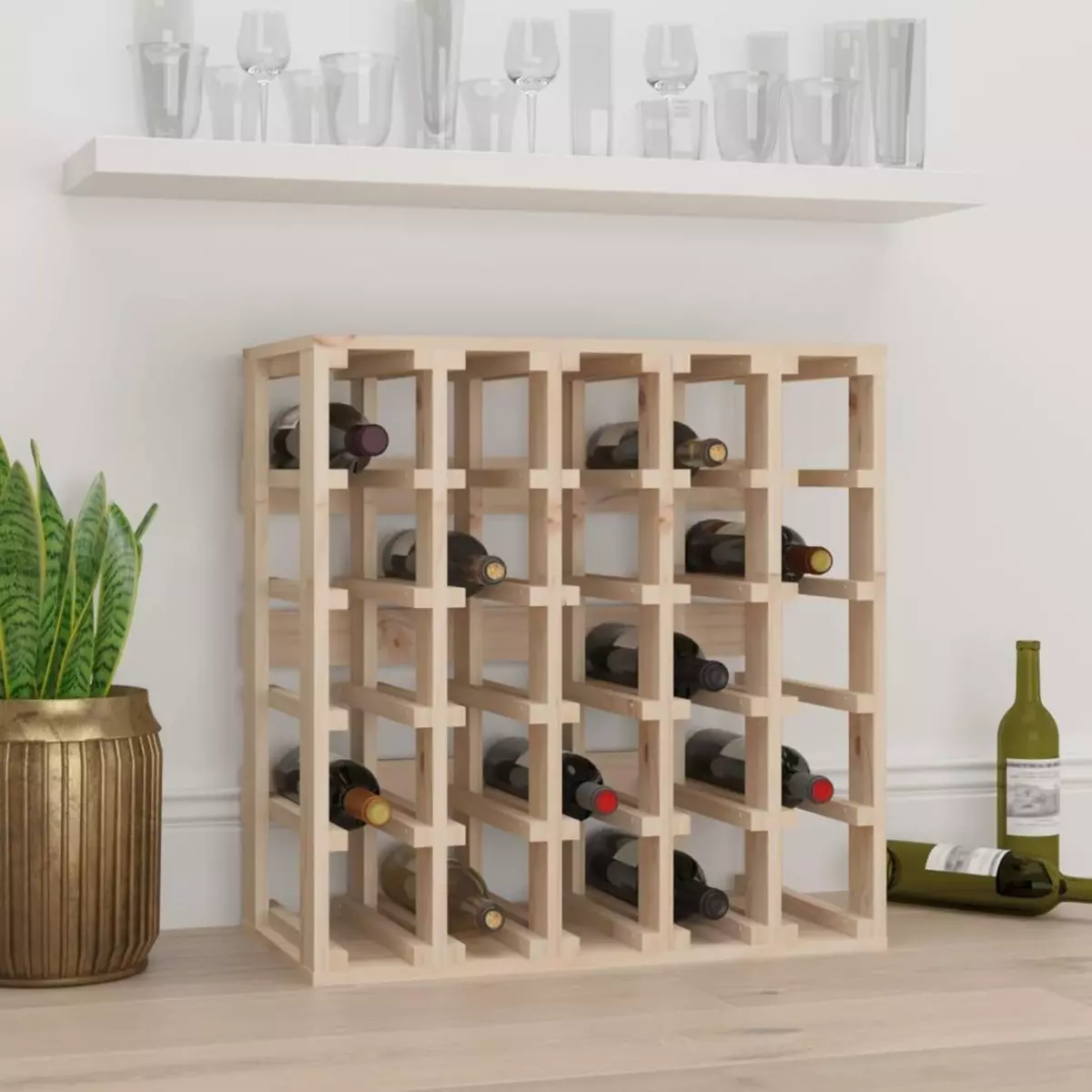 VIDAXL Casier a vin 58,5x33x60,5 cm Bois de pin massif
