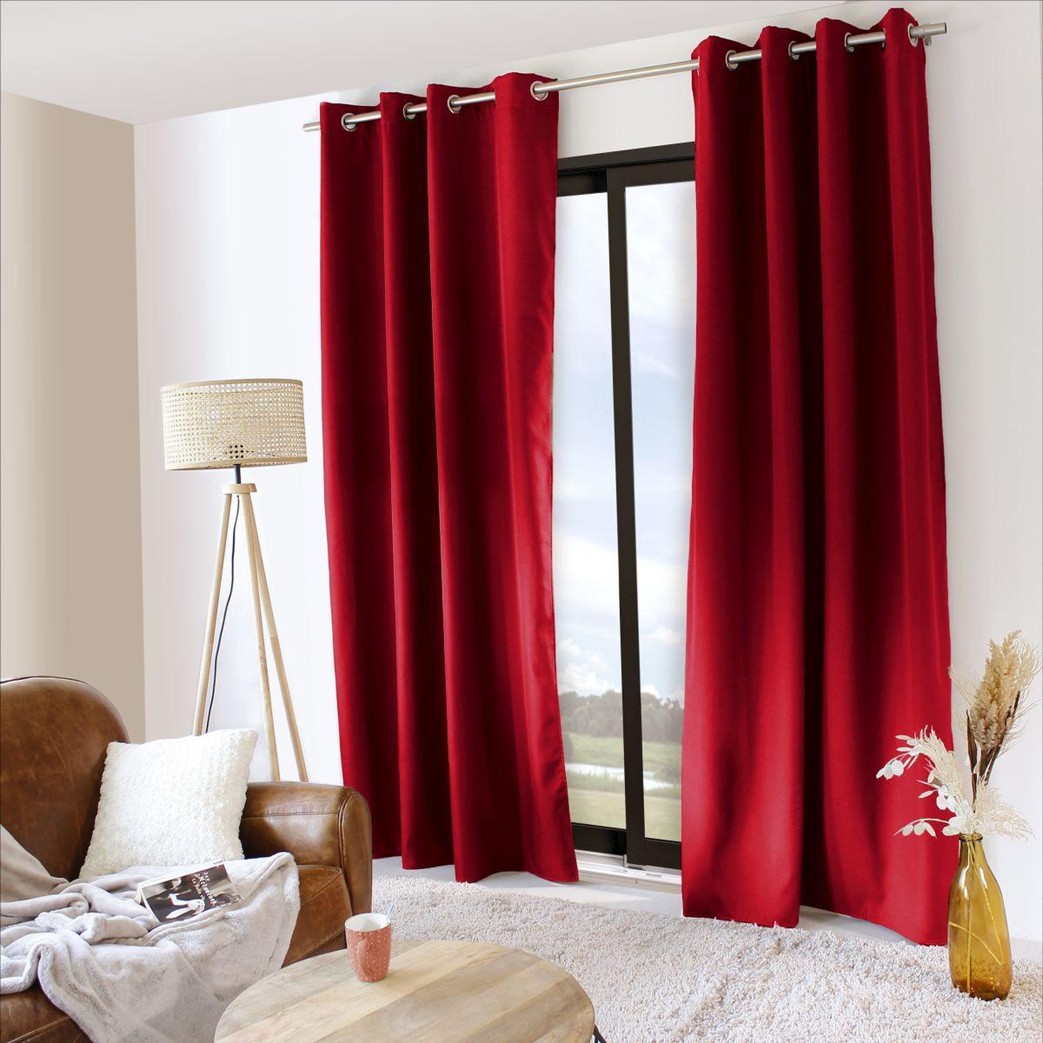 ENJOY HOME Rideau thermique  thermos  140x240cm rouge