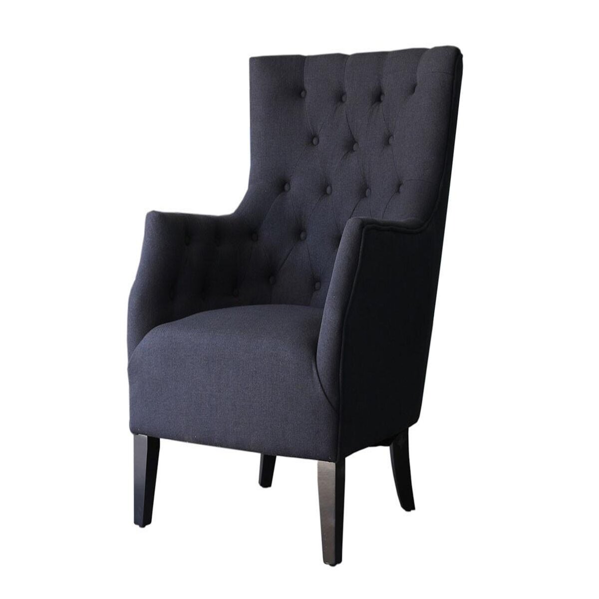 Habitat et Jardin Fauteuil Scandinave Tissu  Duchesse  - 76 x 83 x 100,5 cm - Noir