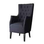 Habitat et Jardin Fauteuil Scandinave Tissu  Duchesse  - 76 x 83 x 100,5 cm - Noir