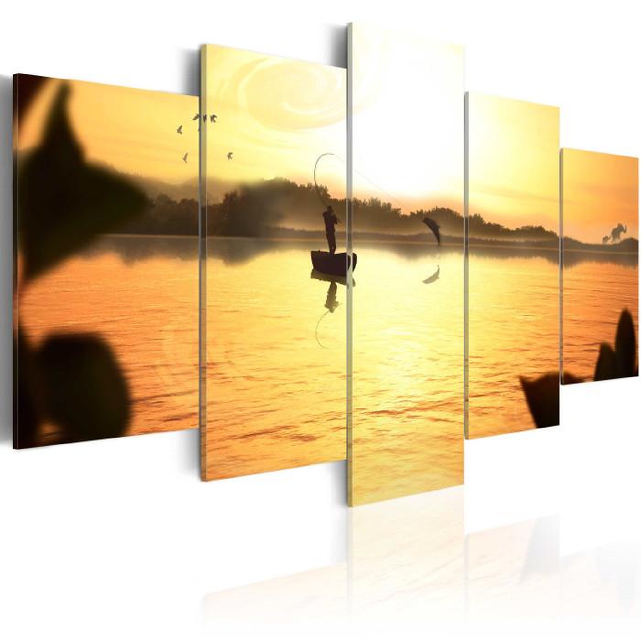 Paris Prix Tableau Imprimé  Lac au Crépuscule. Coloris disponibles : Multicolore