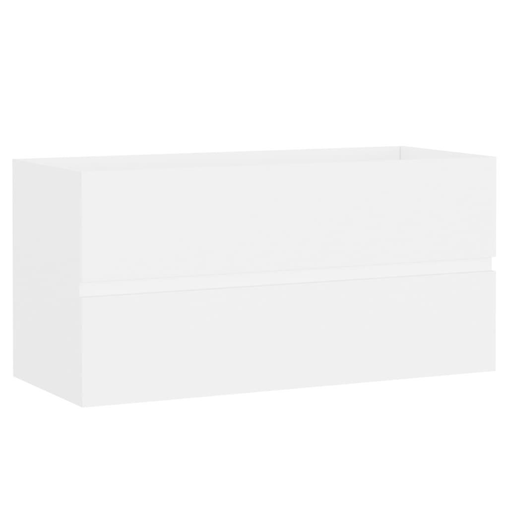 Voir la diapositive 3 : VIDAXL Armoire d'evier avec lavabo integre Blanc Bois d'ingenierie