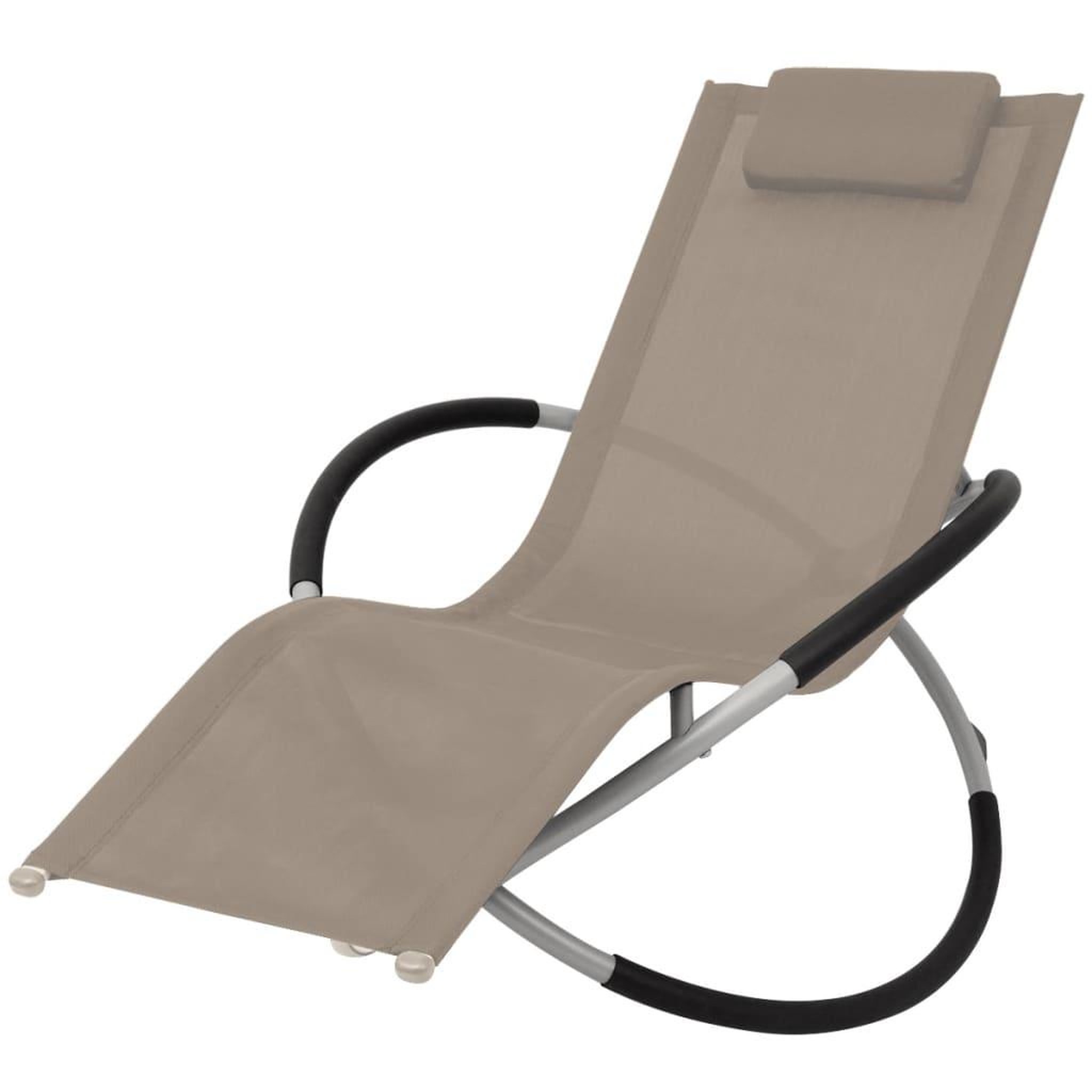 Voir la diapositive 1 : VIDAXL Chaise longue geometrique d'exterieur Acier Taupe