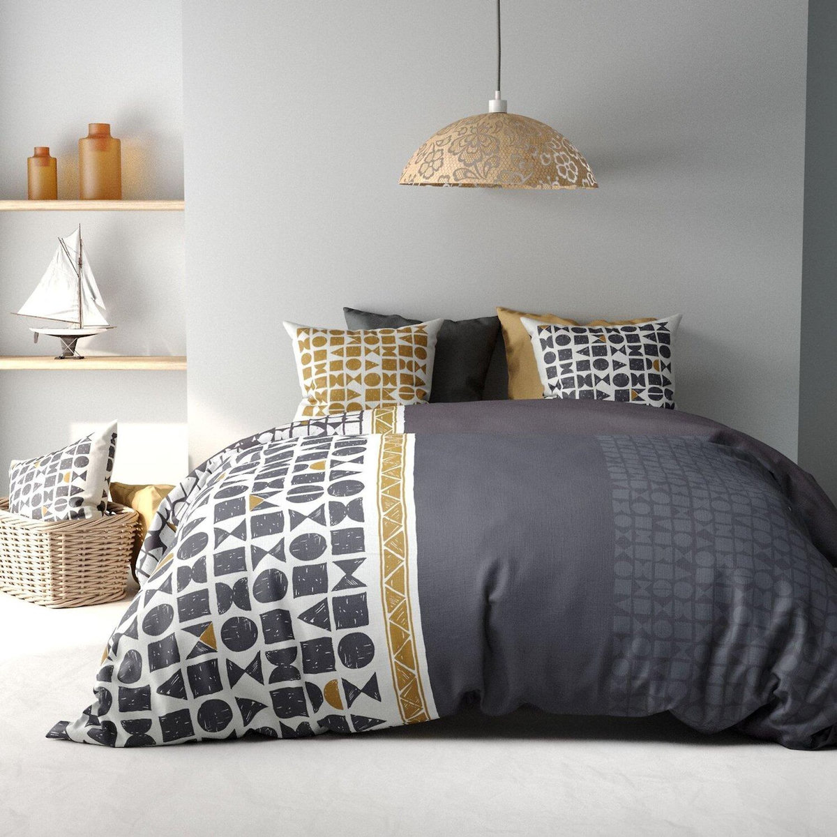 ATELIER DU COTON Parure housse de couette 100% coton 57fils union.