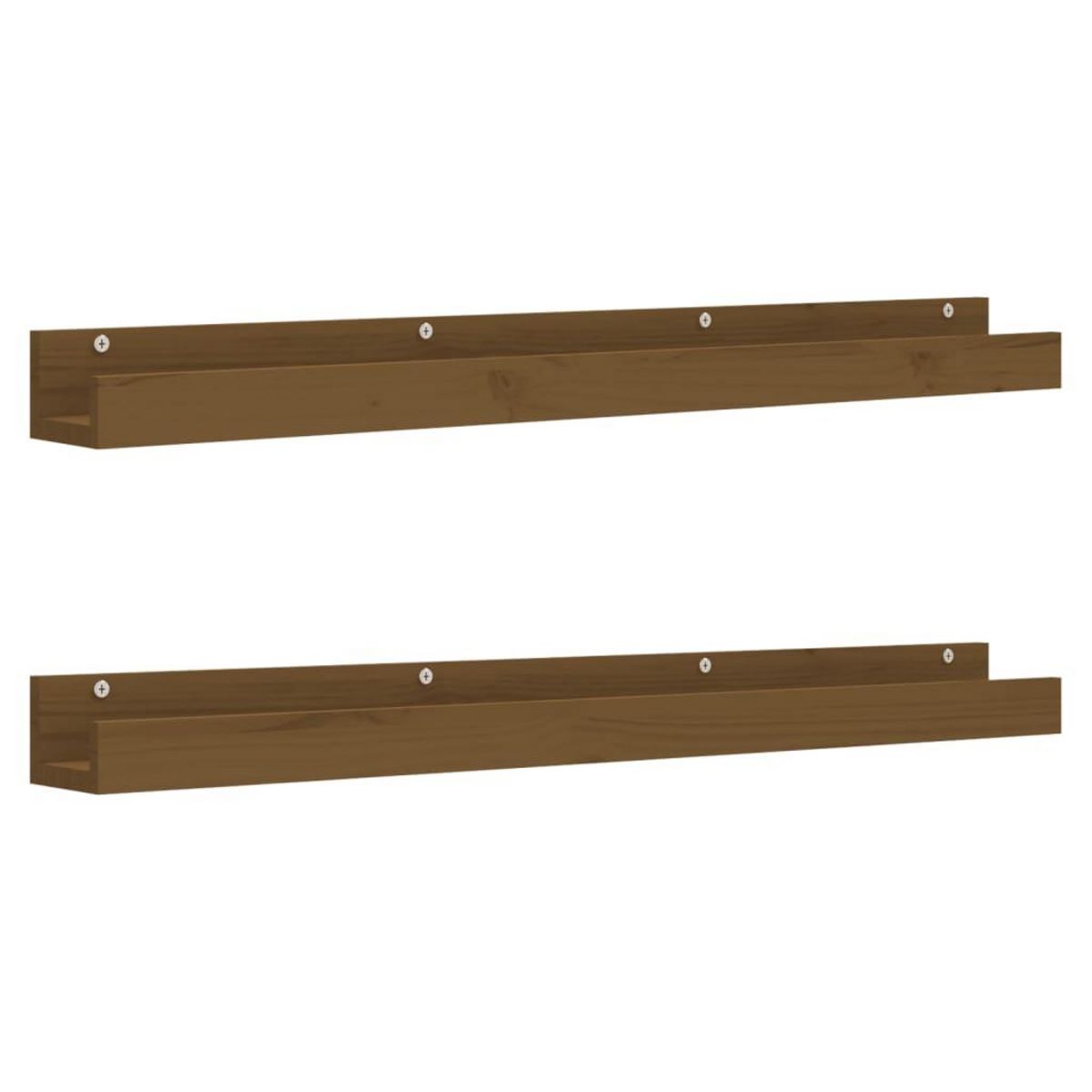 VIDAXL Etageres murales 2pcs Marron miel 110x12x9cm Bois de pin massif
