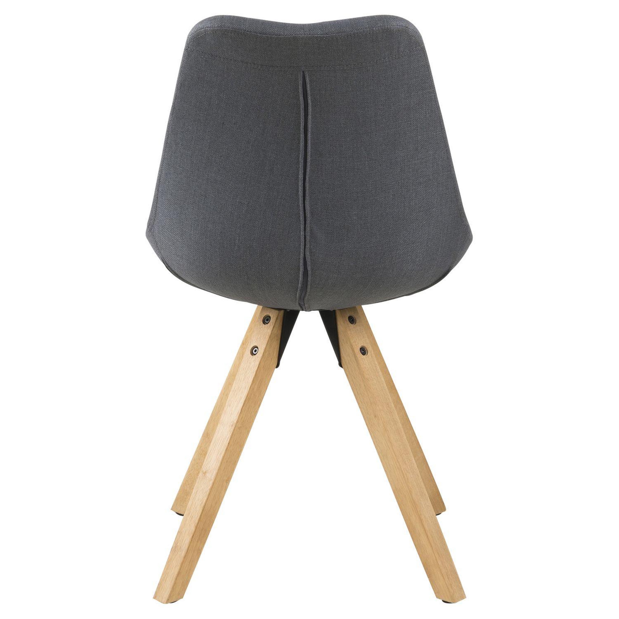 Voir la diapositive 3 : TOILINUX Lot de 2 chaises de salle à manger dona en tissu et bois d'hévéa