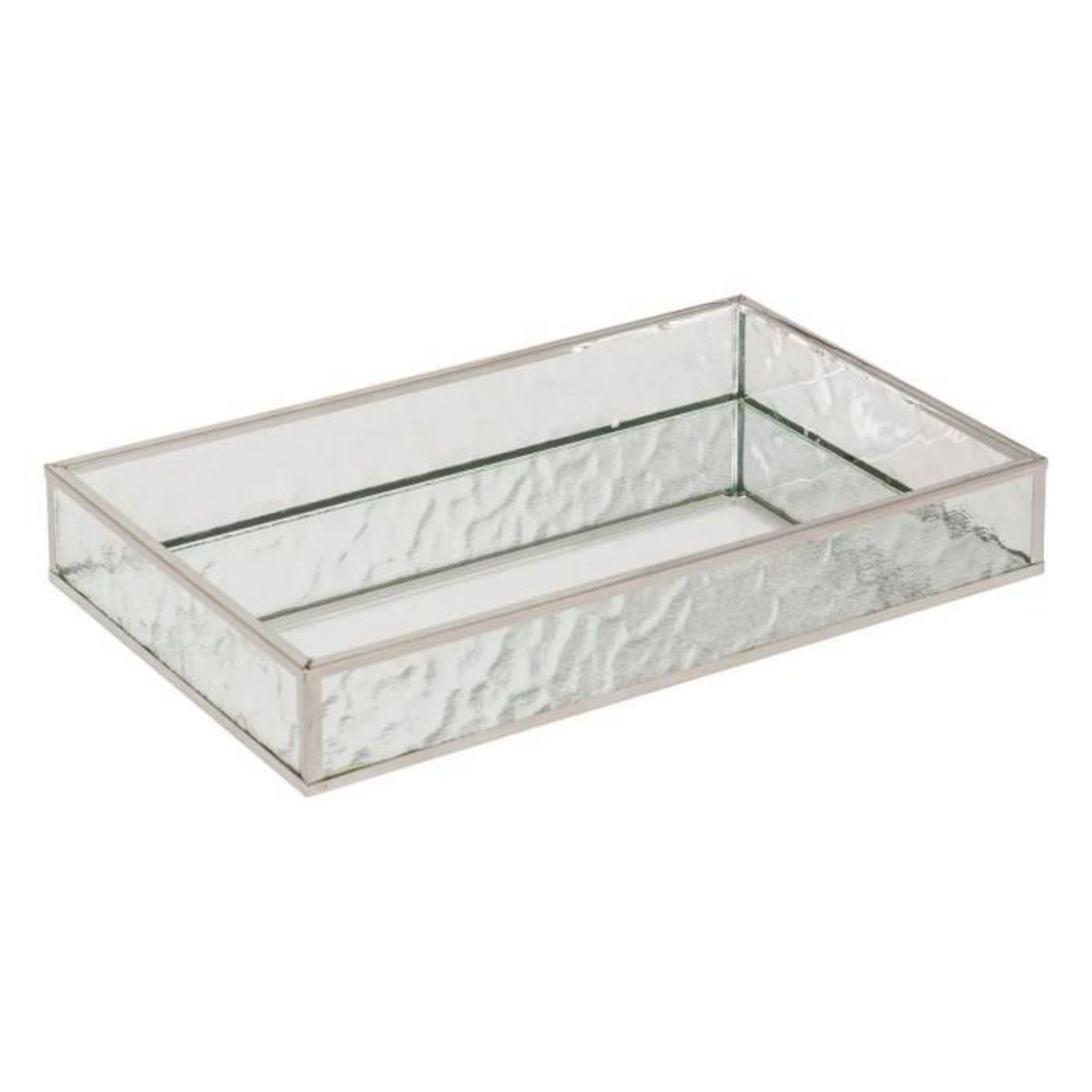 ATMOSPHERA Lot de 2 Plateaux Miroir en Verre  Ania  28cm Argent