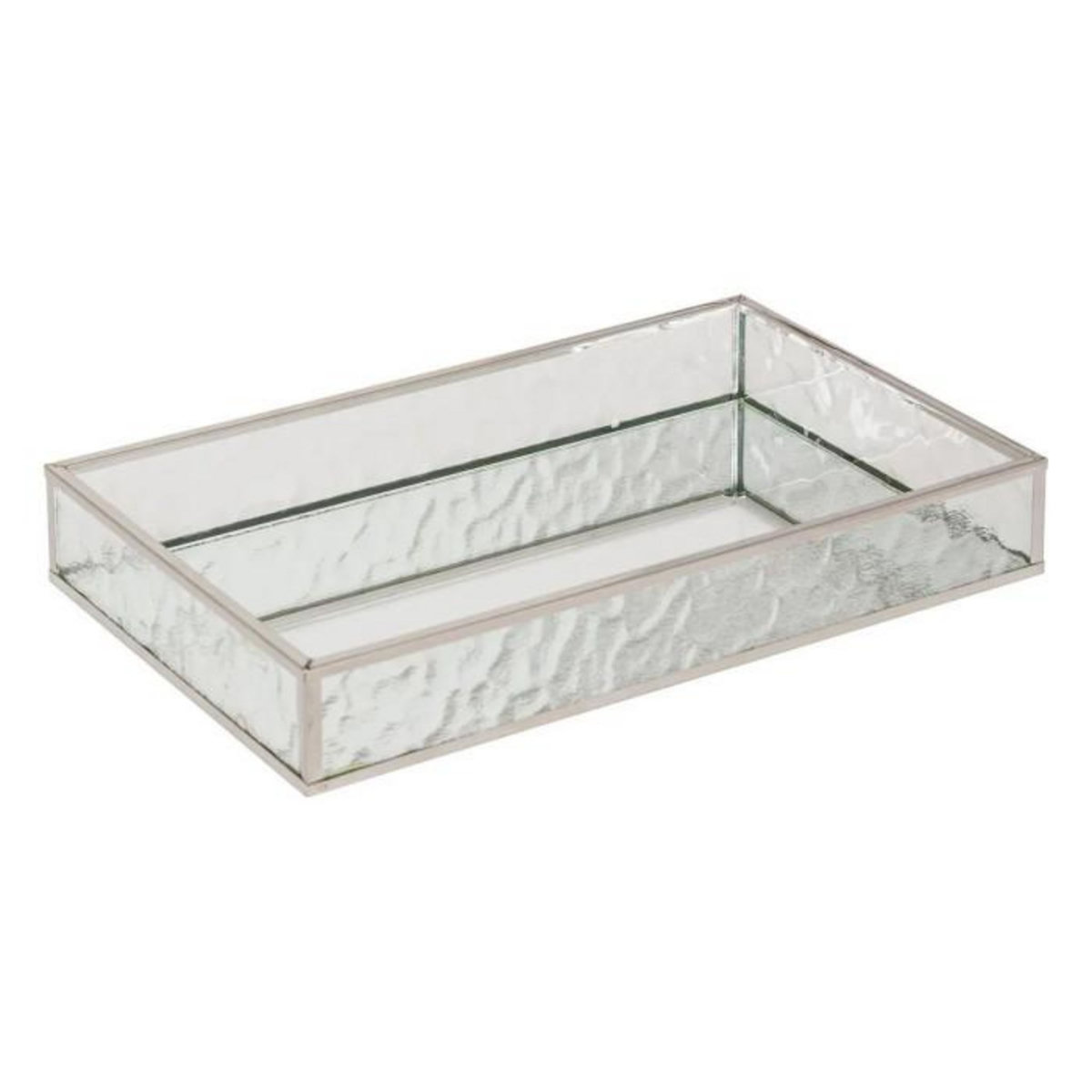 ATMOSPHERA Lot de 2 Plateaux Miroir en Verre  Ania  28cm Argent