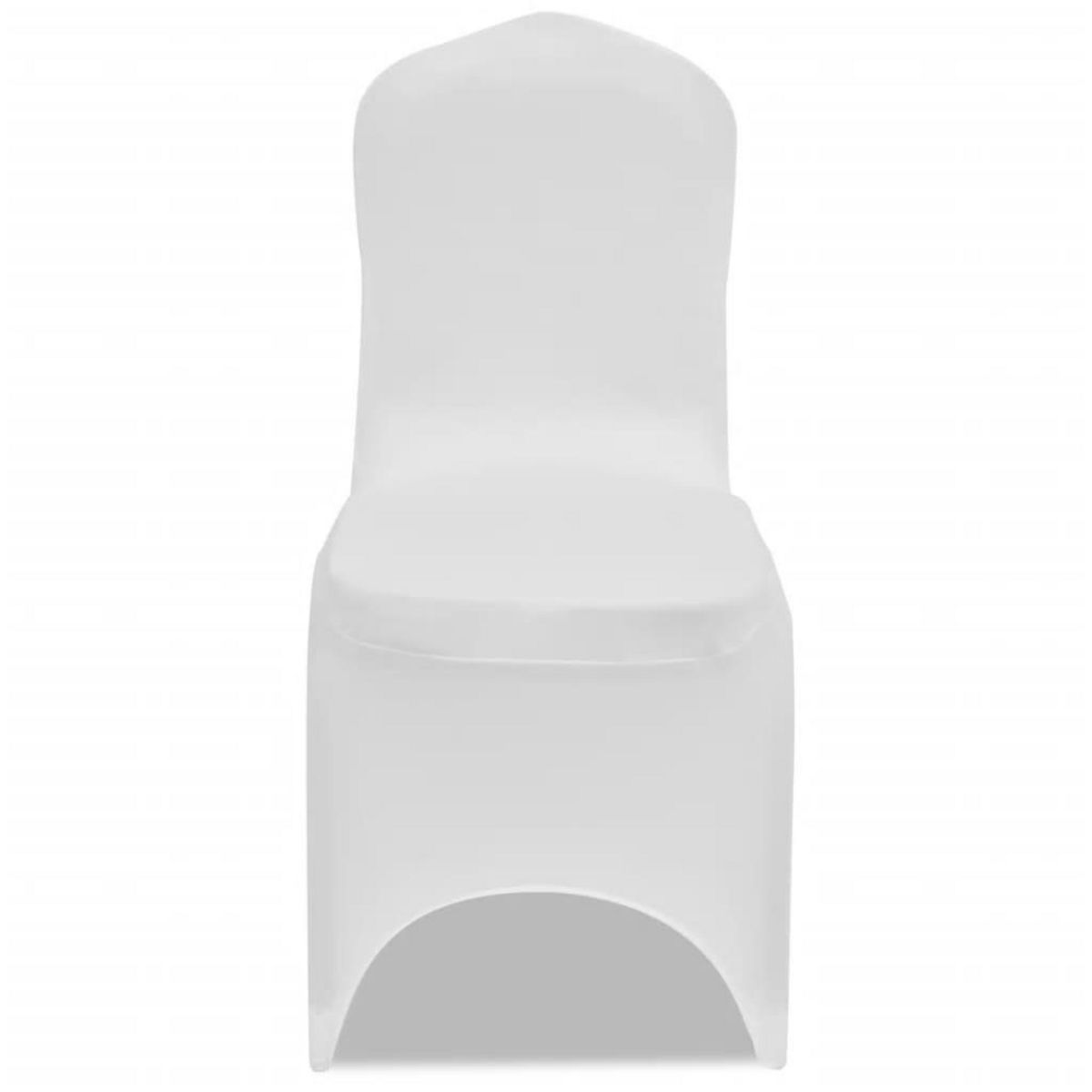 VIDAXL Housse blanche extensible pour chaise 6 pieces