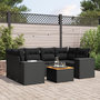 Voir la diapositive 1 : VIDAXL Salon de jardin 7 pcs avec coussins noir resine tressee