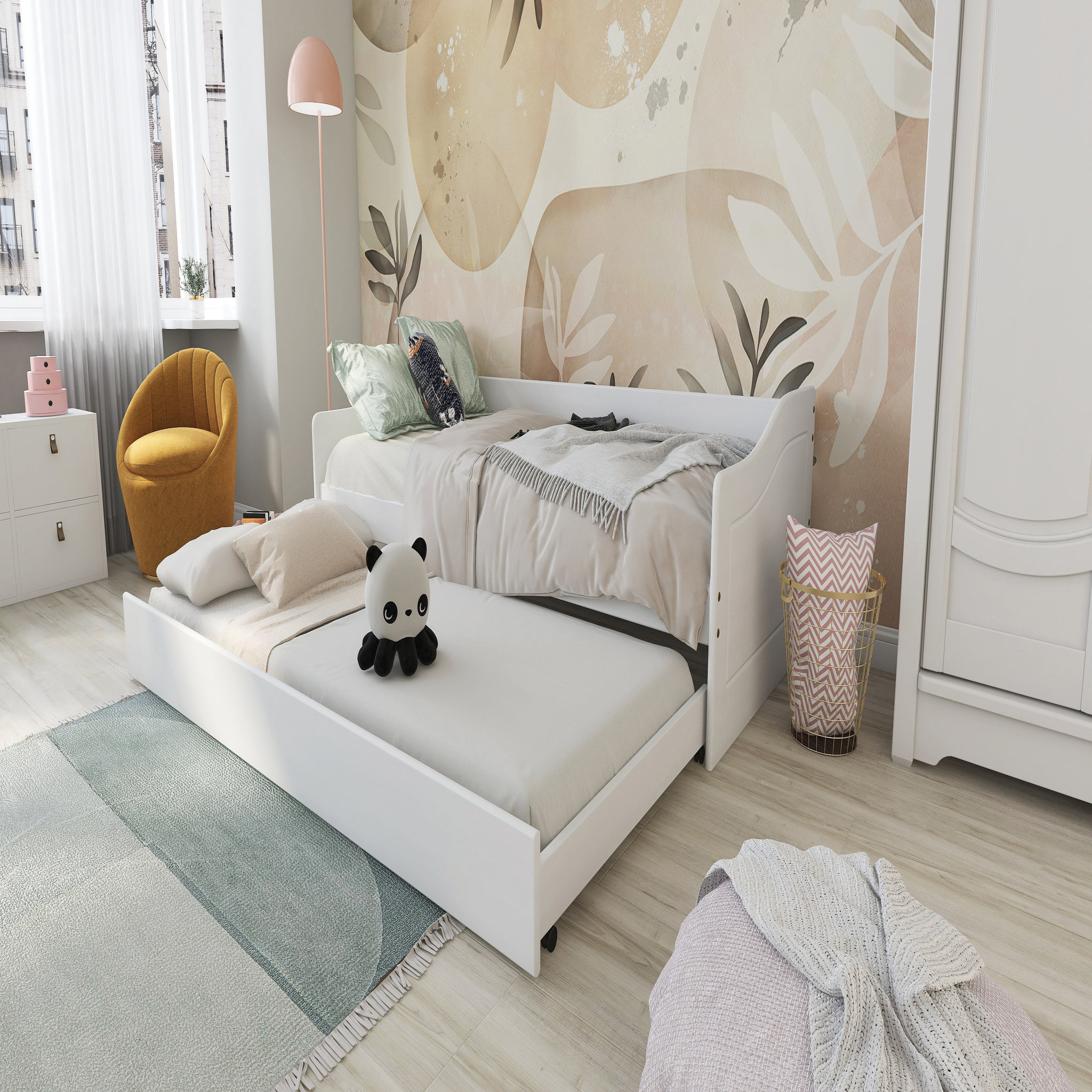 Voir la diapositive 7 : Lit banquette gigogne 90x190 cm ANDREA
