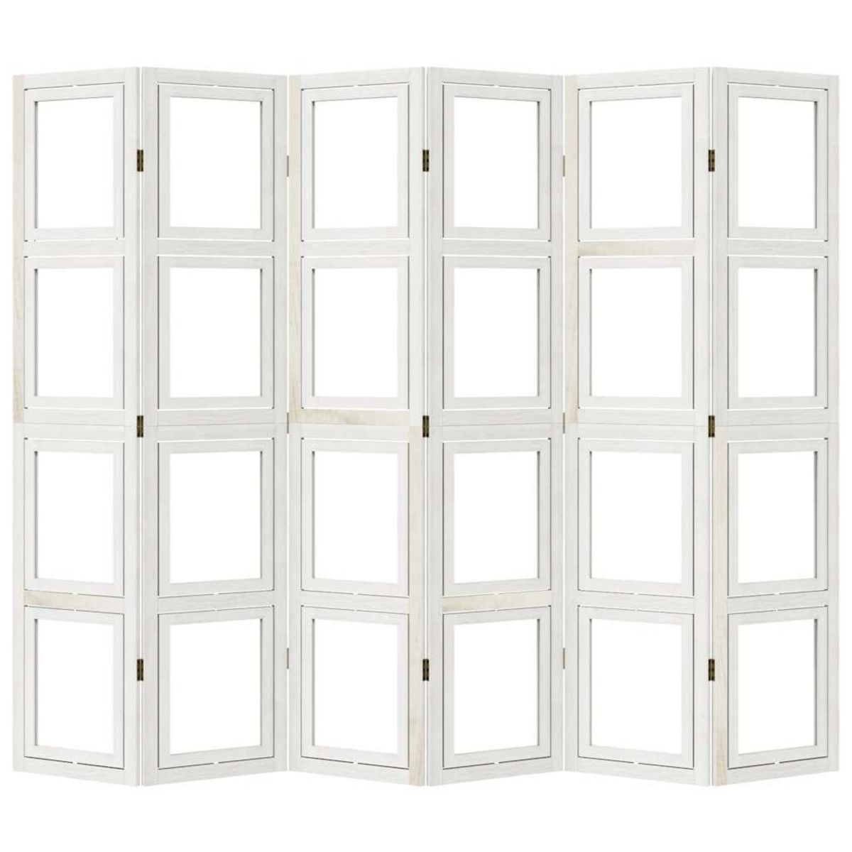 VIDAXL Cloison de separation 6 panneaux blanc bois de paulownia massif