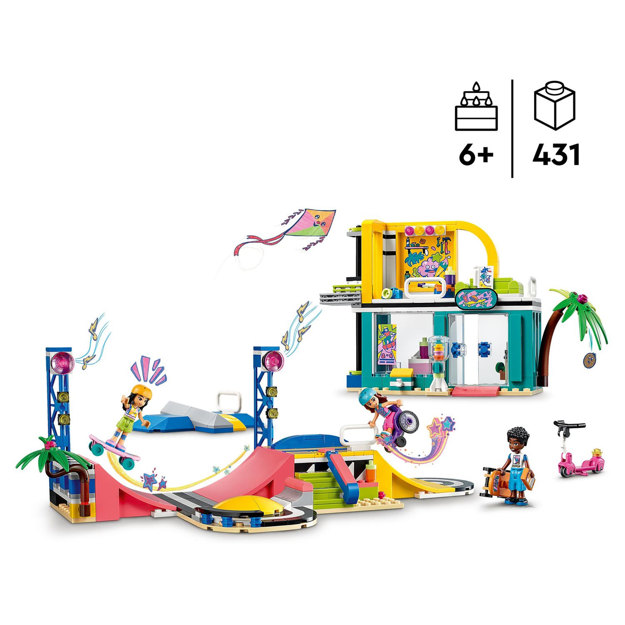 Voir la diapositive 4 : LEGO Friends 41751 Le Skatepark, Jouet de Skateboard, avec Mini-Poupée et Scooter et fauteuil roulant 