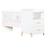 BABY PRICE  Lit bébé combiné 120x60 évolutif en 90x190cm JOY coloris naturel  