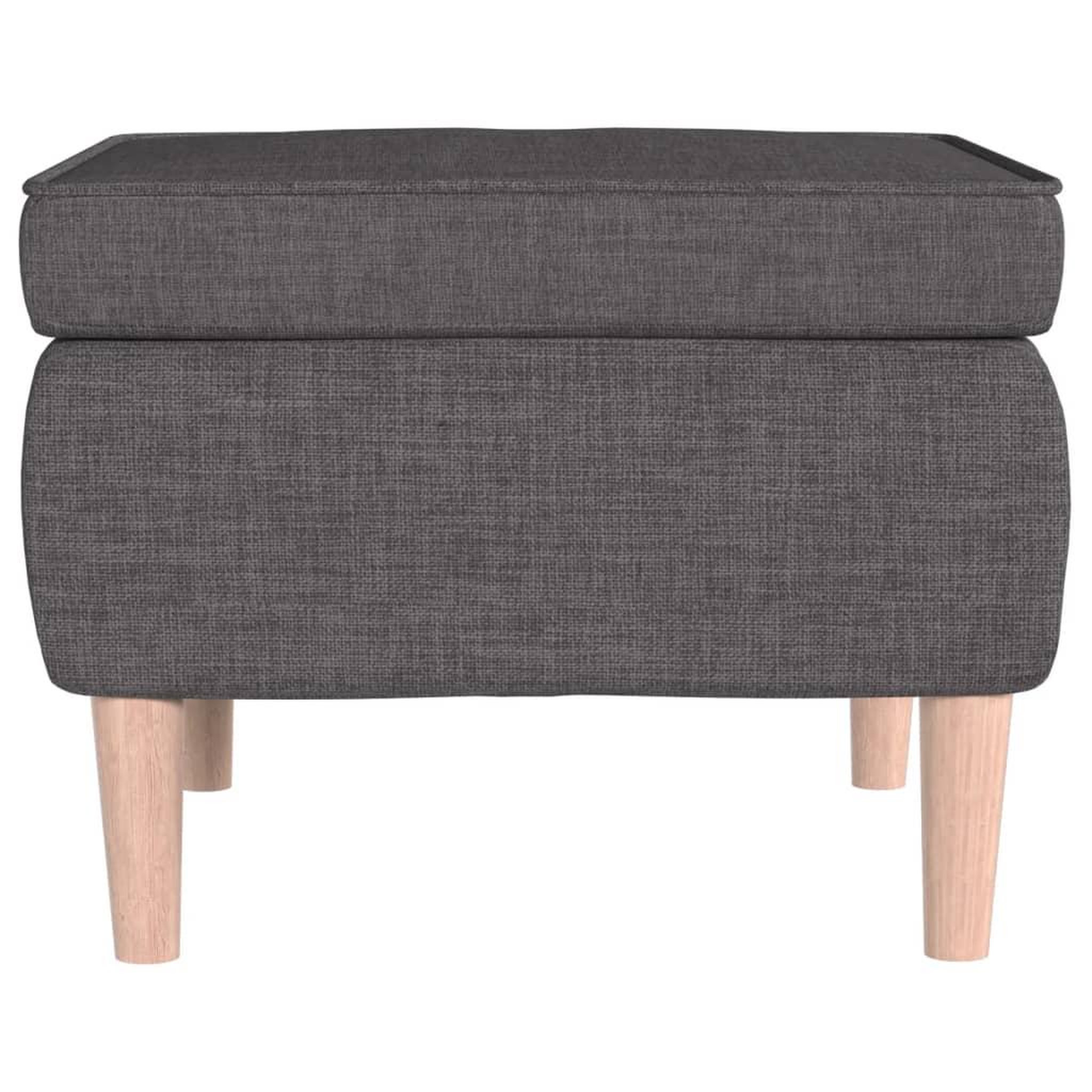 Voir la diapositive 3 : VIDAXL Tabouret avec pieds en bois Gris fonce Tissu