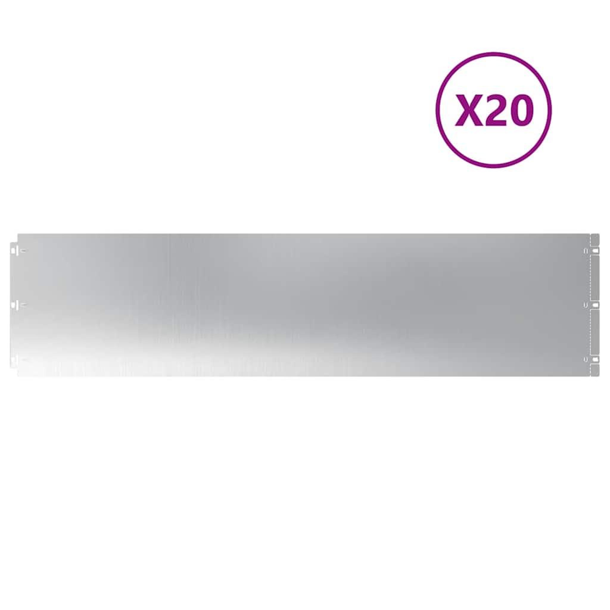 Voir la diapositive 2 : VIDAXL Bordures de pelouse 20 pcs 25x103 cm acier galvanise