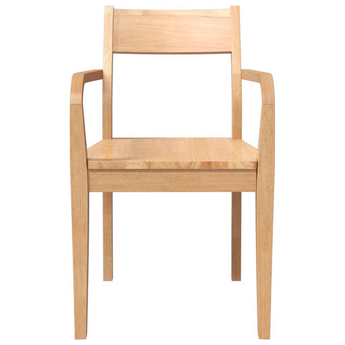 VIDAXL Chaises a manger 2 pcs bois massif naturel caoutchouc