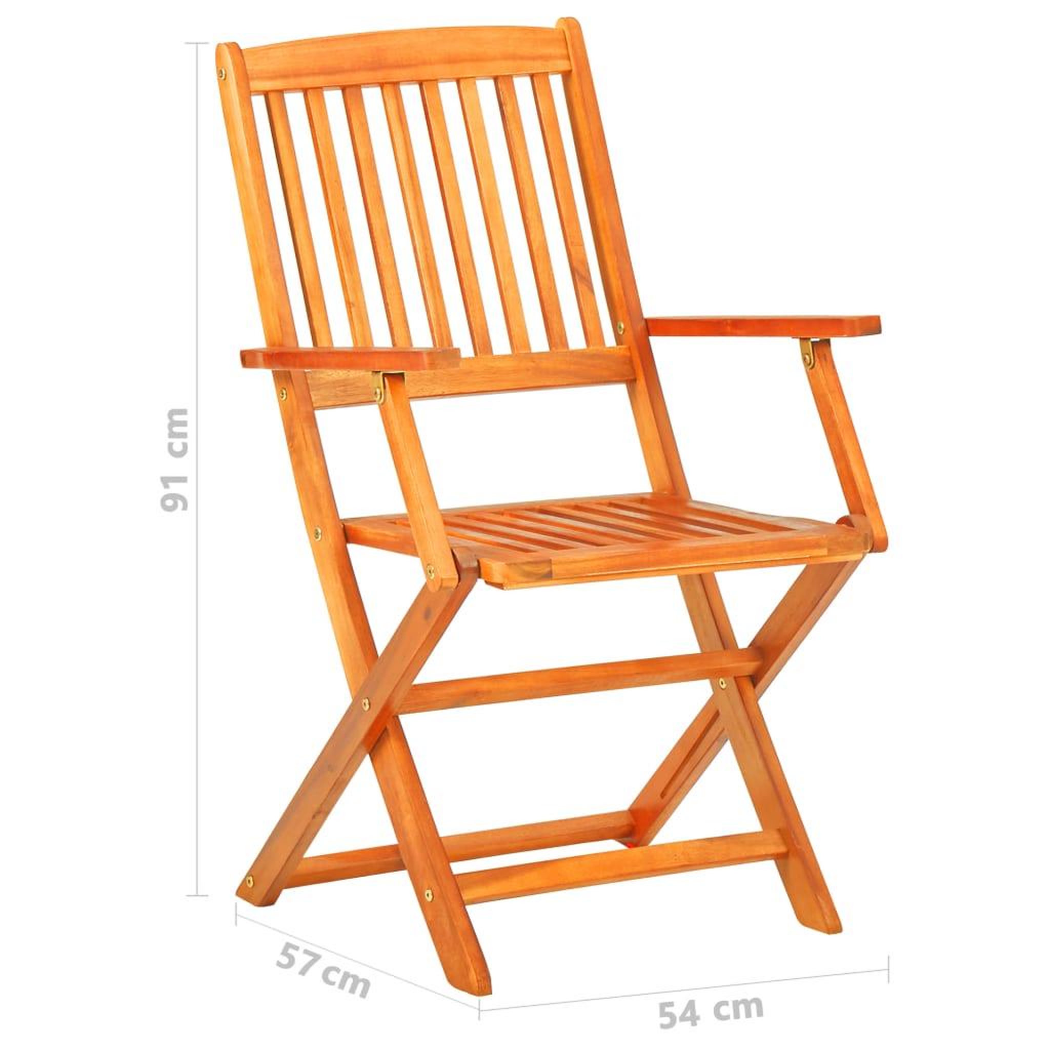 Voir la diapositive 6 : VIDAXL Ensemble a manger d'exterieur pliable 5pcs Bois d'acacia solide