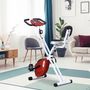 Voir la diapositive 2 : HOMCOM Vélo d'appartement pliable - collaboration Aosom.fr x FFHandball - 8 niv. résistance magnétique réglable