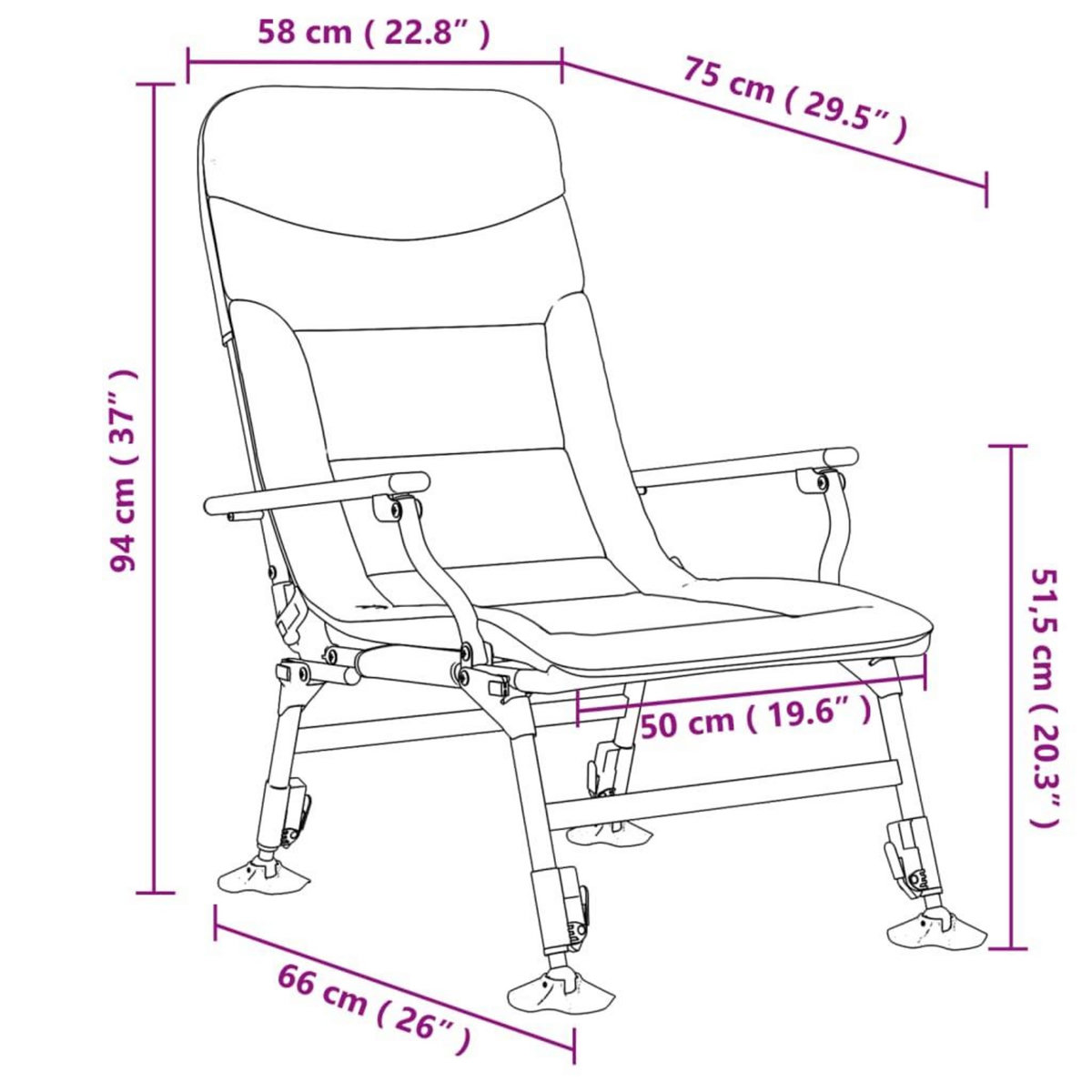 VIDAXL Chaise de peche avec accoudoir pliable vert