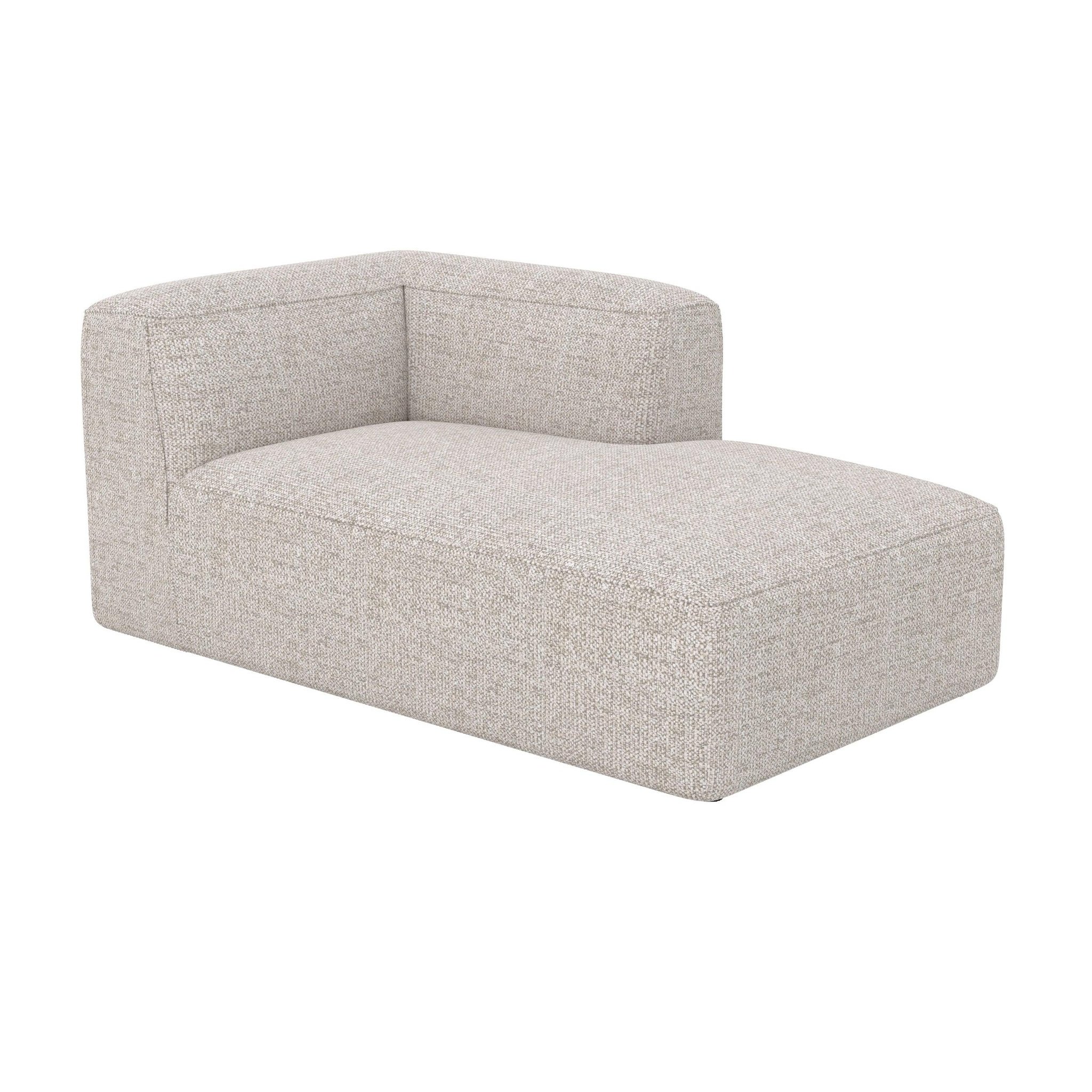 MAISON PAVANE Méridienne d'angle à droite pour canapé modulable en tissu beige-hestia