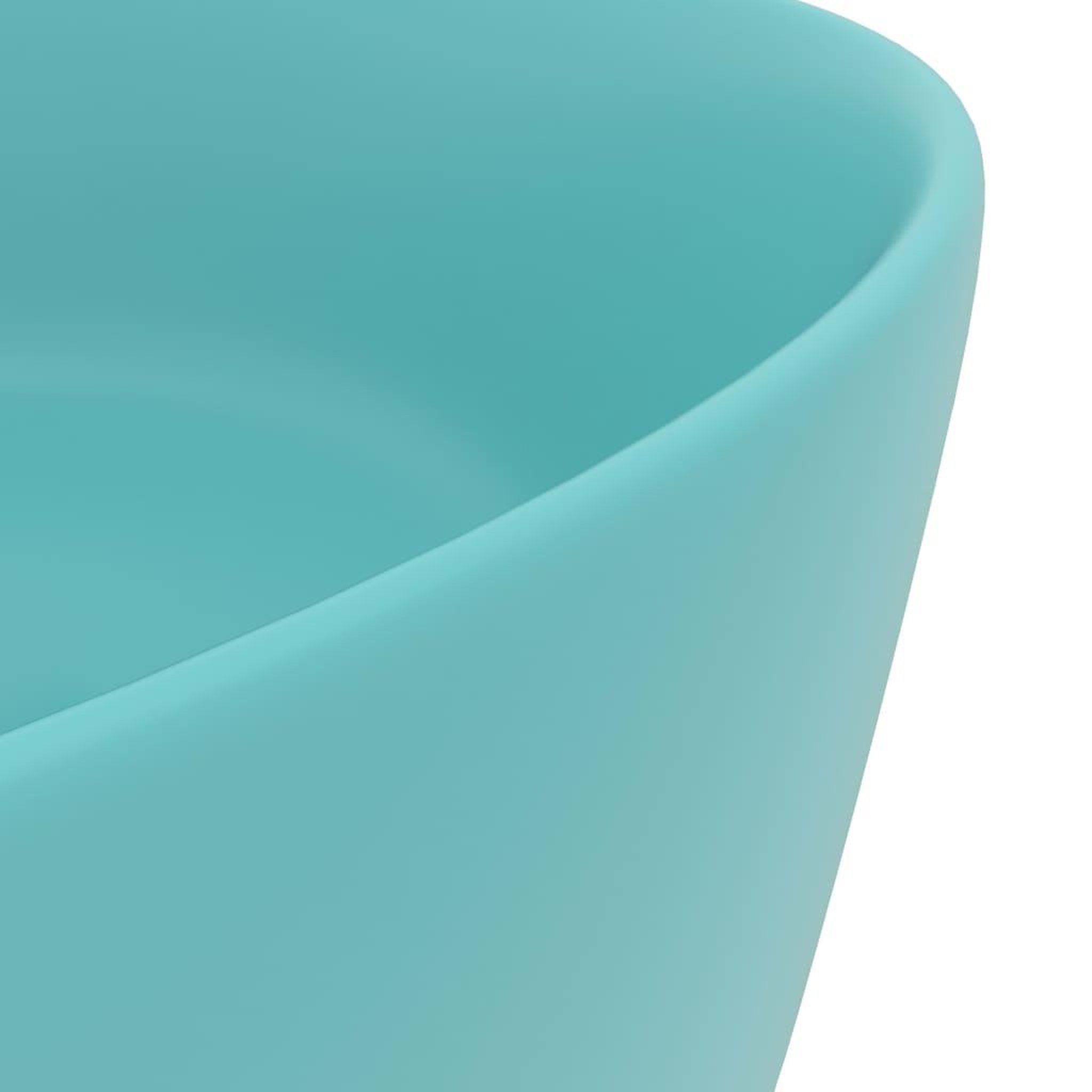 Voir la diapositive 5 : VIDAXL Lavabo rond de luxe Vert clair mat 40x15 cm Ceramique