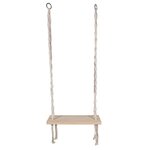 Paris Prix Balançoire en Bois  Macramé  150cm Blanc & Naturel