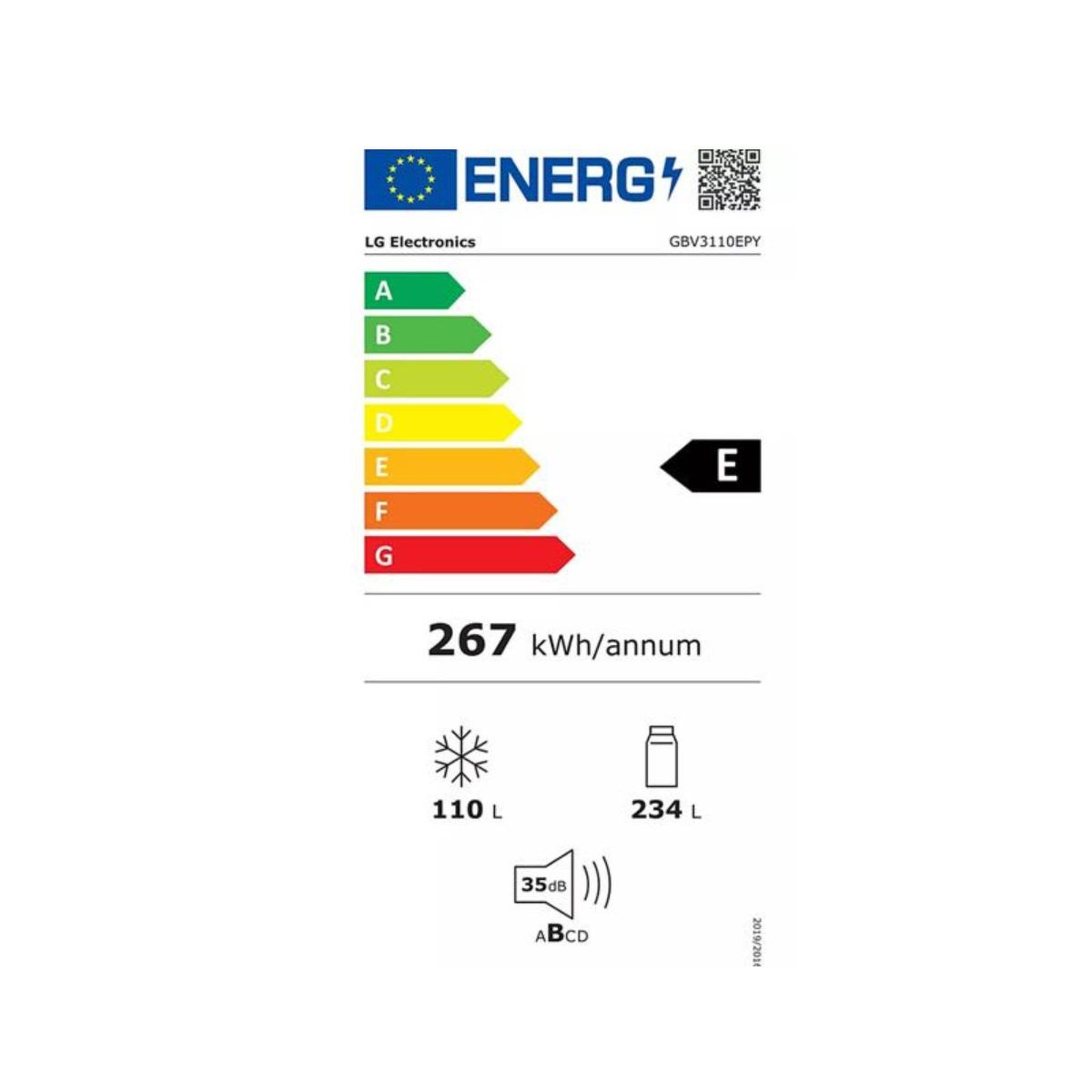Voir la diapositive 2 : LG Réfrigérateur combiné 60cm 344l nofrost gris - gbv3100epy