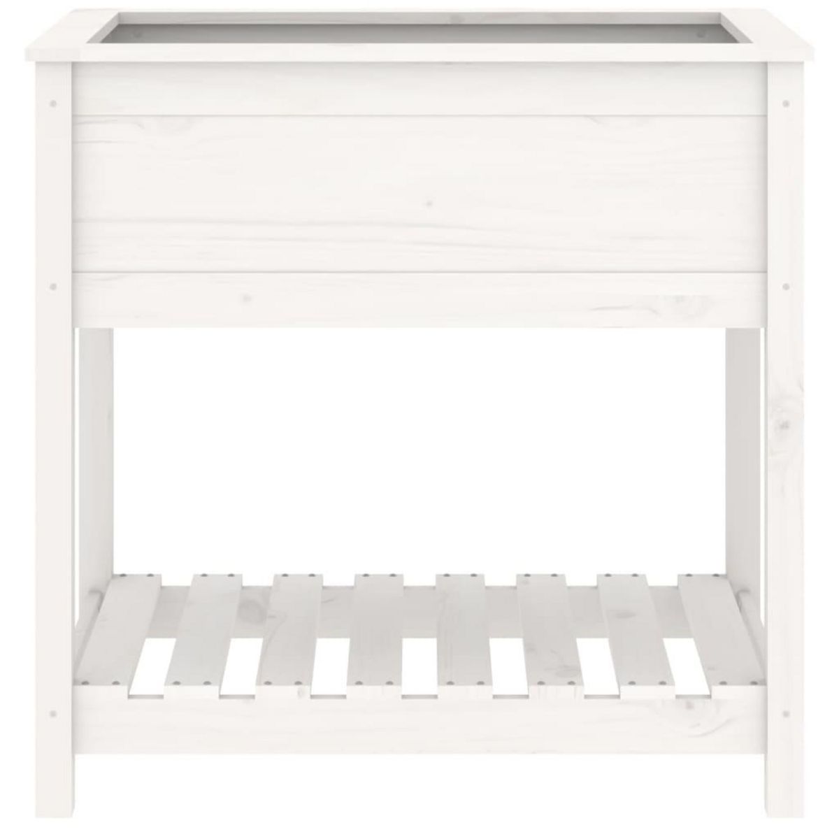 VIDAXL Jardiniere avec etagere Blanc 82,5x54x81 cm Bois massif de pin