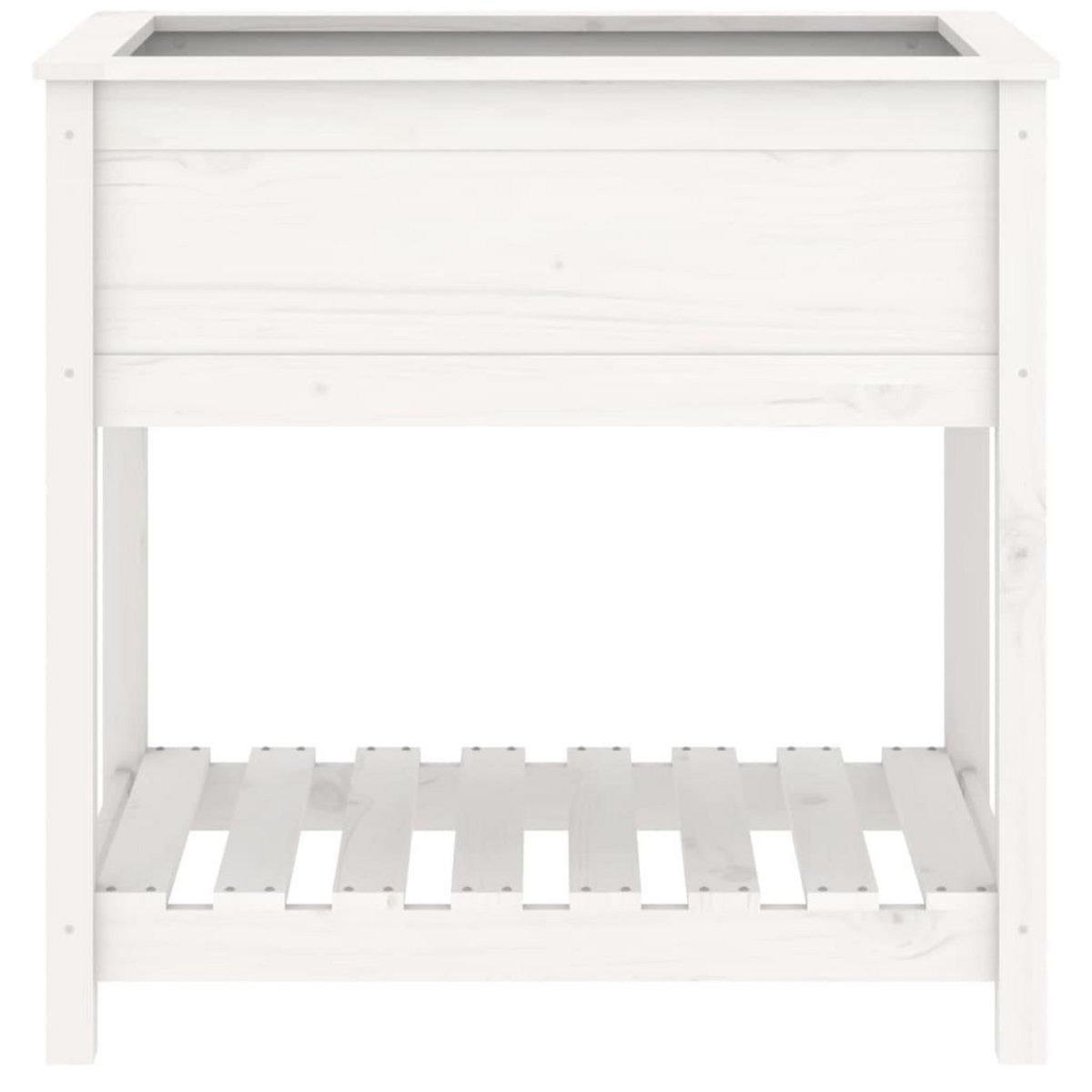 VIDAXL Jardiniere avec etagere Blanc 82,5x54x81 cm Bois massif de pin