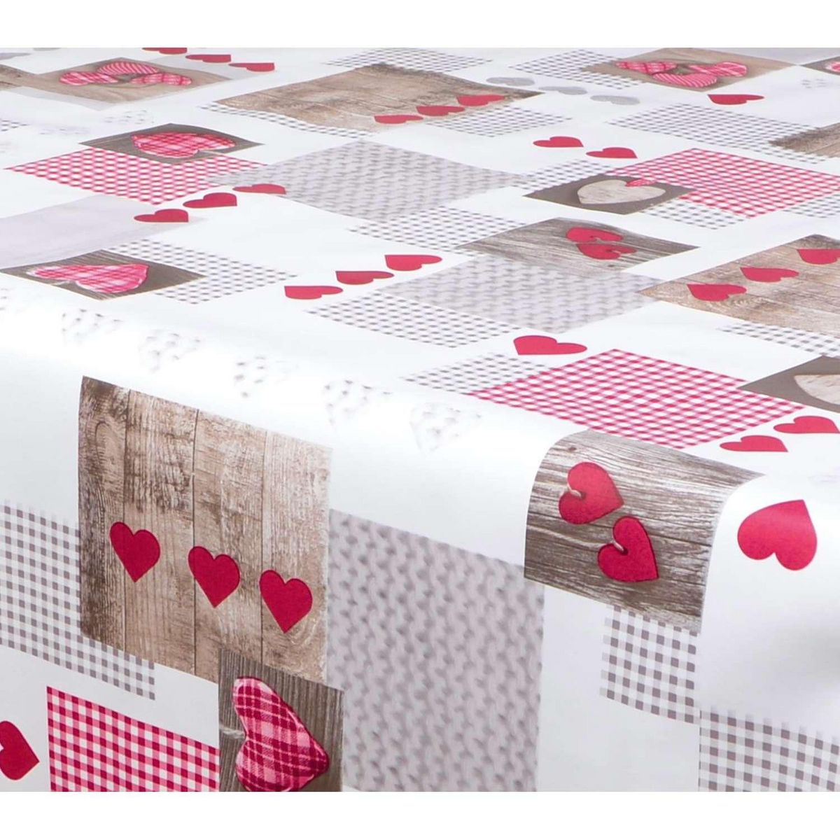 HABITABLE Nappe en toile cirée rectangulaire Aspen - 140 x 200 cm - Rouge