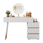 MERAX Coiffeuse coloris blanc mdf et panneaux de particules