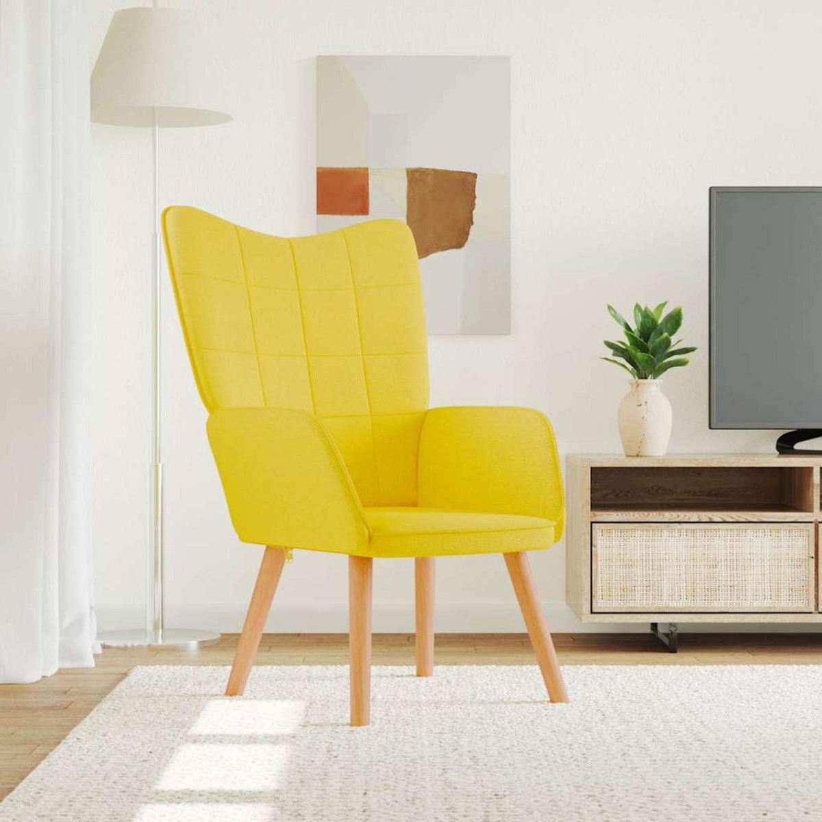 VIDAXL Chaise de relaxation Jaune moutarde Tissu