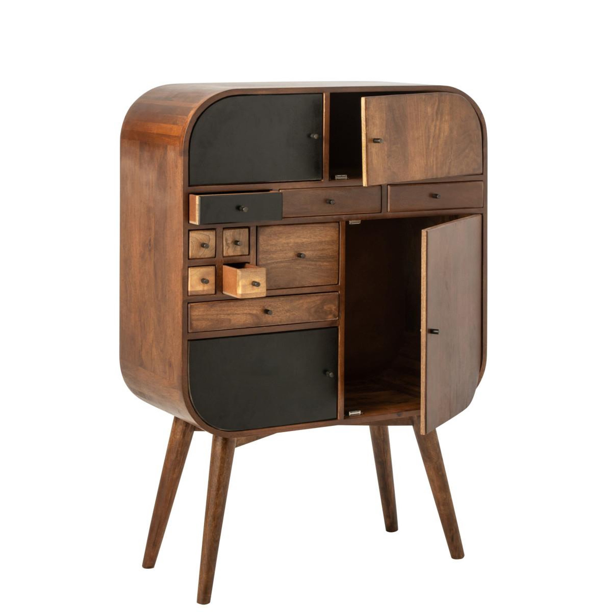 Voir la diapositive 2 : J-LINE Commode 13 tiroirs en bois  sixty  134cm naturel