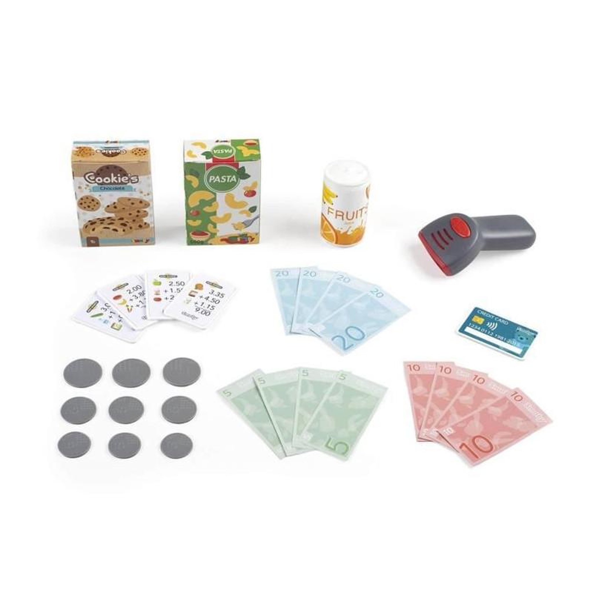 Voir la diapositive 3 : SMOBY Smoby - Caisse enregistreuse - 30 accessoires inclus - Calculatrice et Scanner avec son et lumiere - Dés 3ans