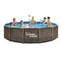 Voir la diapositive 3 : SUMMER WAVES Piscine tubulaire Active Frame Pool ronde effet rotin 4,57 x 1,06 m - Summer Waves