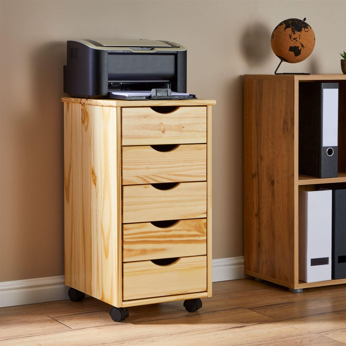 IDIMEX Caisson de bureau sur roulettes LAGOS, avec 5 tiroirs