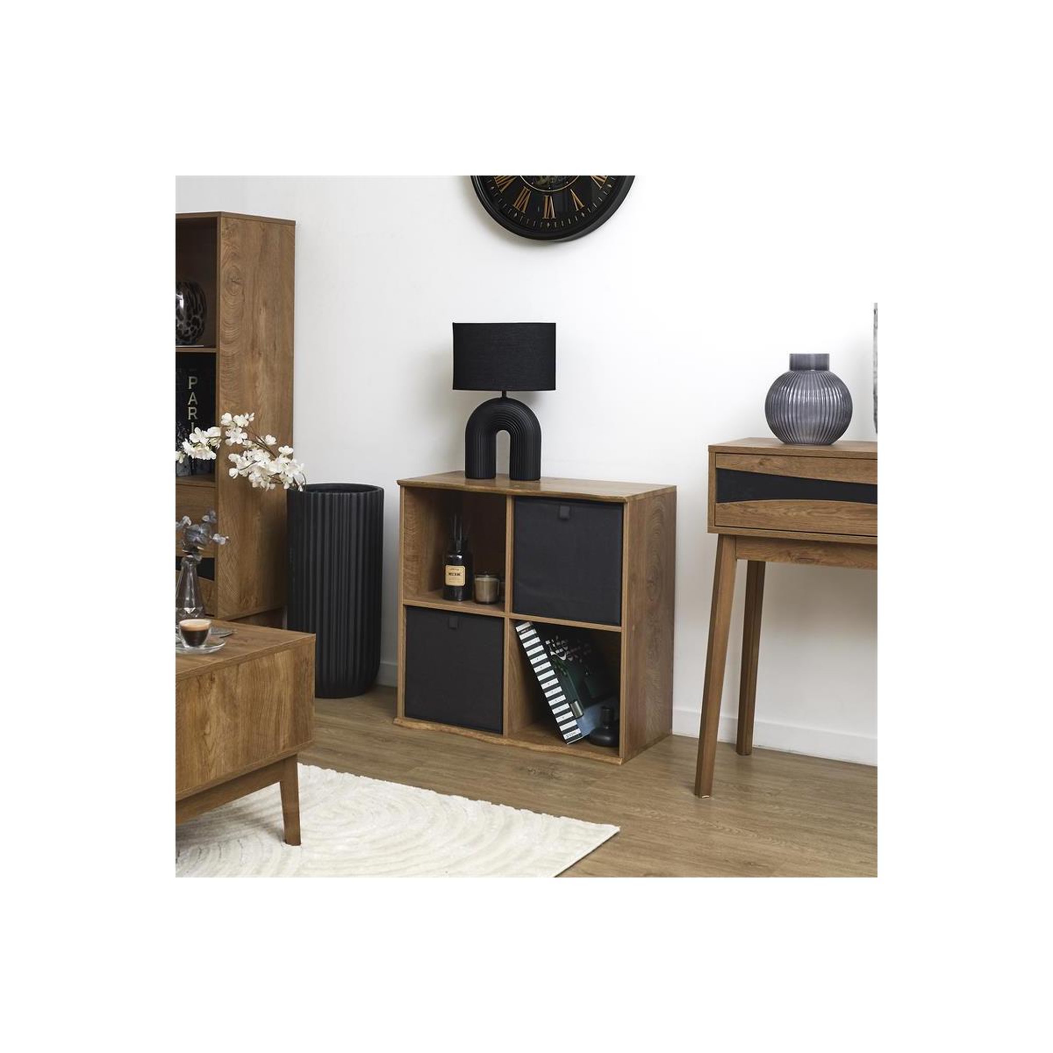 Voir la diapositive 2 : Paris Prix Étagère modulable 4 cases  forest  67cm marron