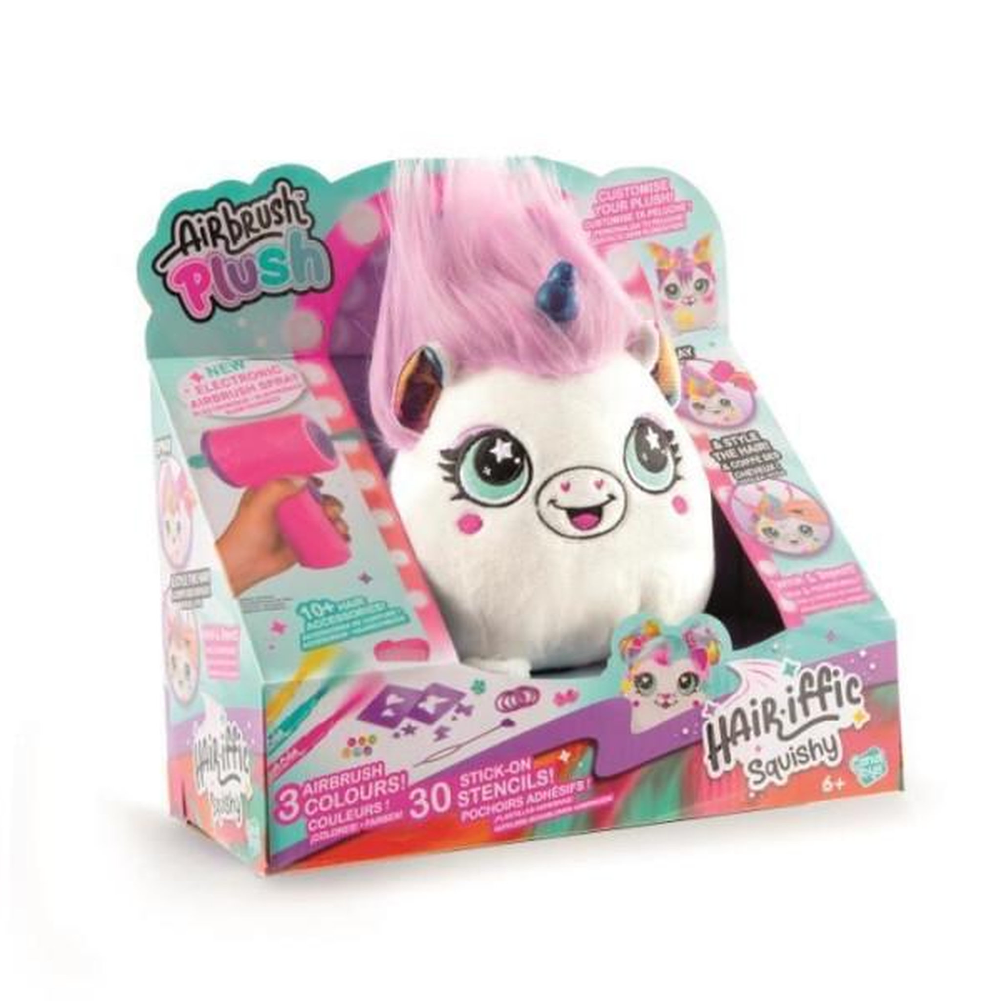 Voir la diapositive 6 : Canal Toys Canal toys - airbrush plush - peluche squishy hair'iffic  a coiffer et décorer avec spray électronique, feutres, -air 040- a