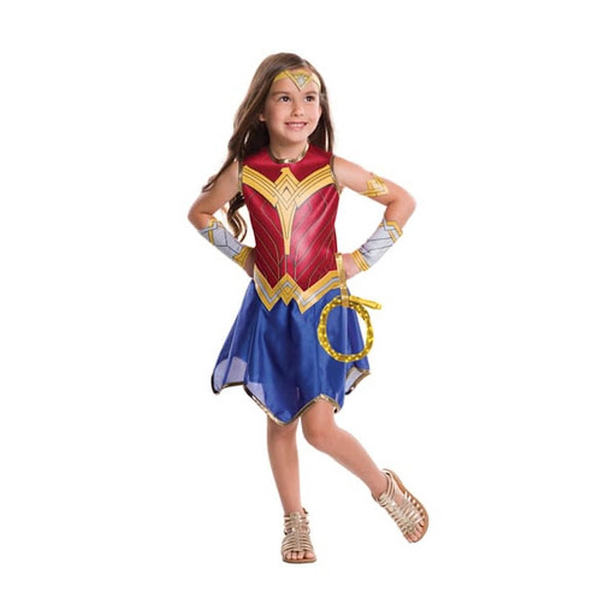 RUBIES Déguisement Panoplie DC Wonder Woman 1984 + Lasso lumineux - Taille M  - 5/6 ans