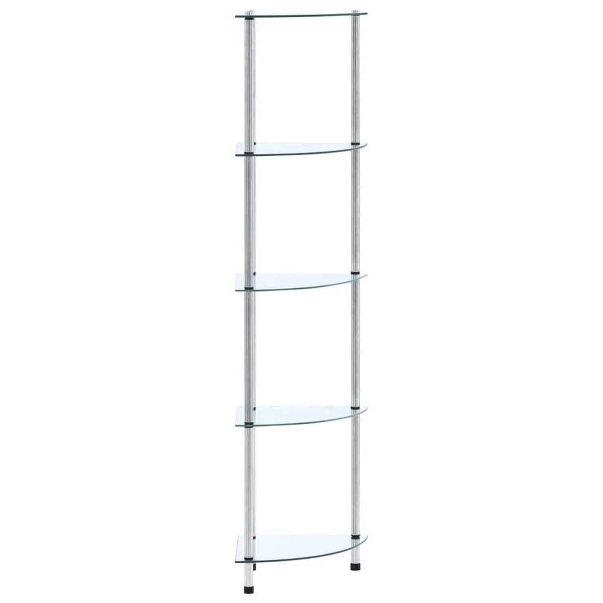 VIDAXL Etagere 5 niveaux Transparent 30x30x130 cm Verre trempe