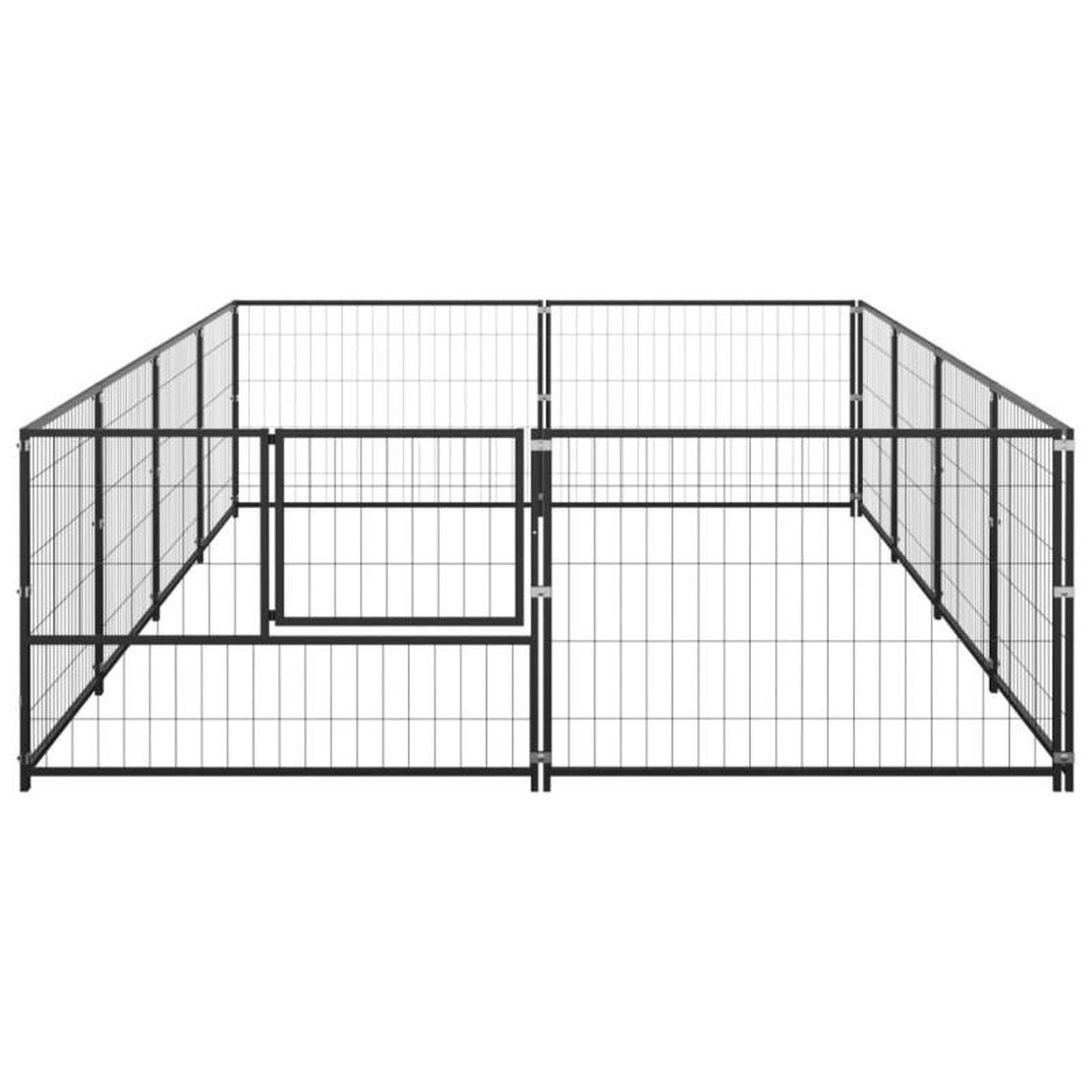 Voir la diapositive 3 : VIDAXL Chenil Noir 8 m² Acier