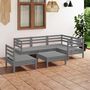 Voir la diapositive 1 : VIDAXL Salon de jardin 6 pcs Bois de pin massif Gris