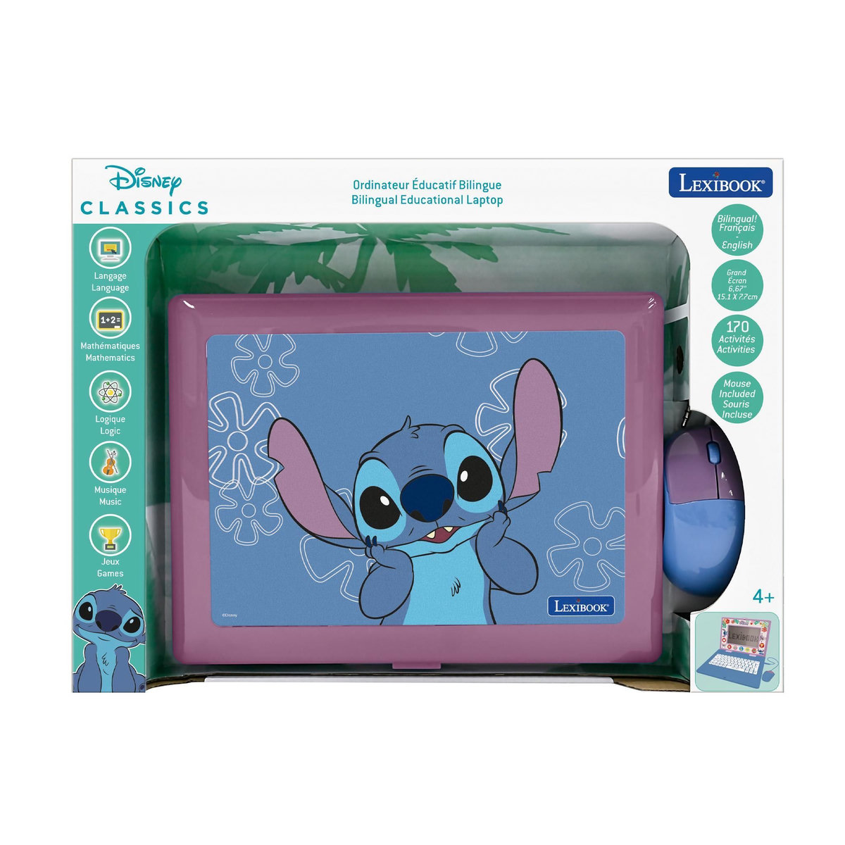 Lexibook Ordinateur portable éducatif bilingue Stitch (EN/FR)