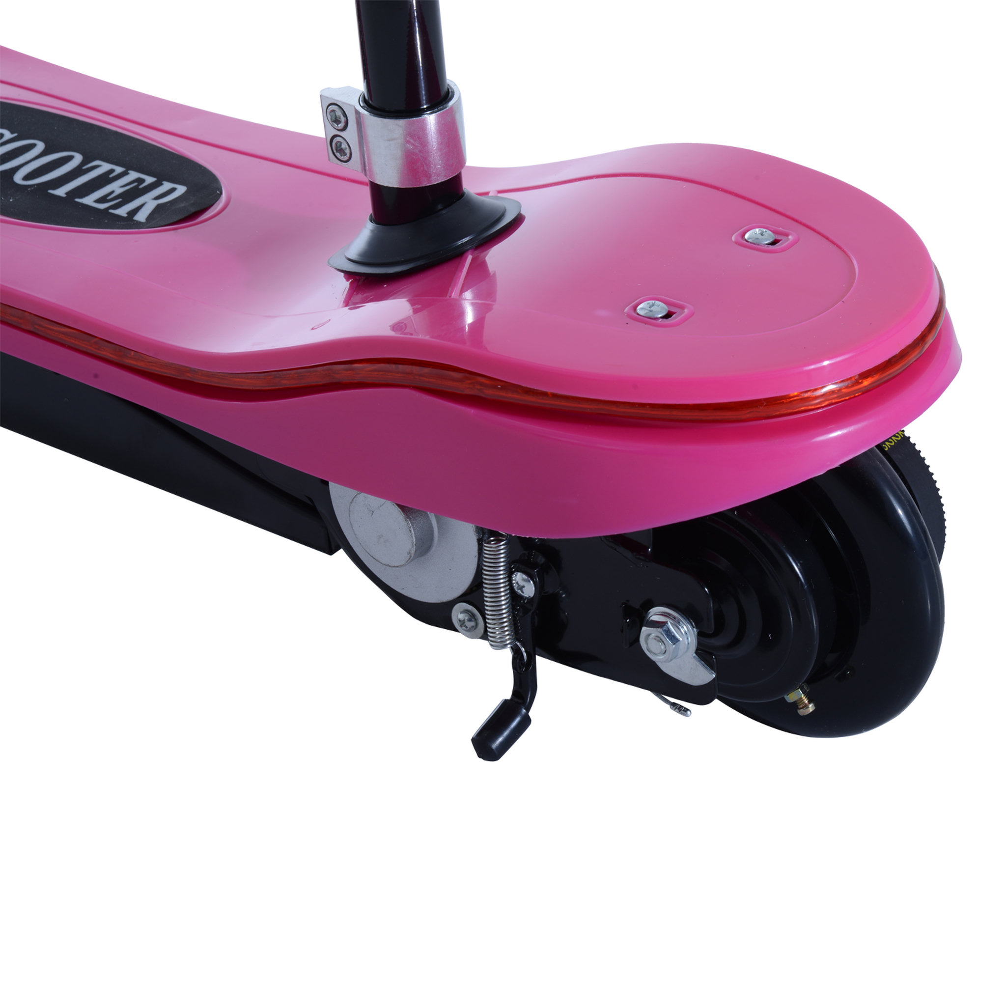 Voir la diapositive 6 : HOMCOM Trottinette électrique pliable 120 W enfant 7 à 12 ans lumière LED hauteur guidon et selle réglable 10 Km/h max. rose